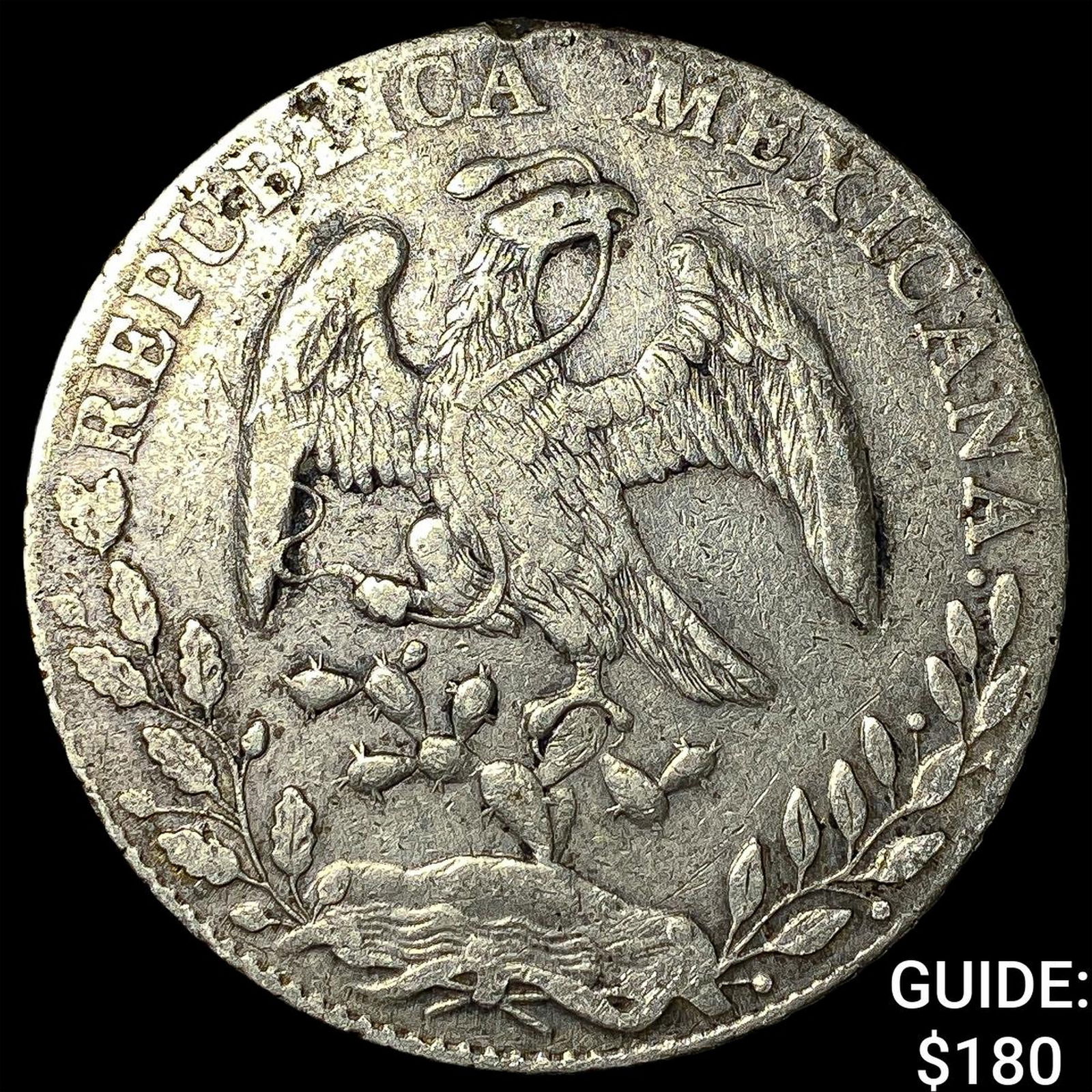 Mexico Silver 1 Peso Punchmarked NEARLY UNCIRCULATED: Mexico Silver 1 Peso Punchmarked NEARLY UNCIRCULATED