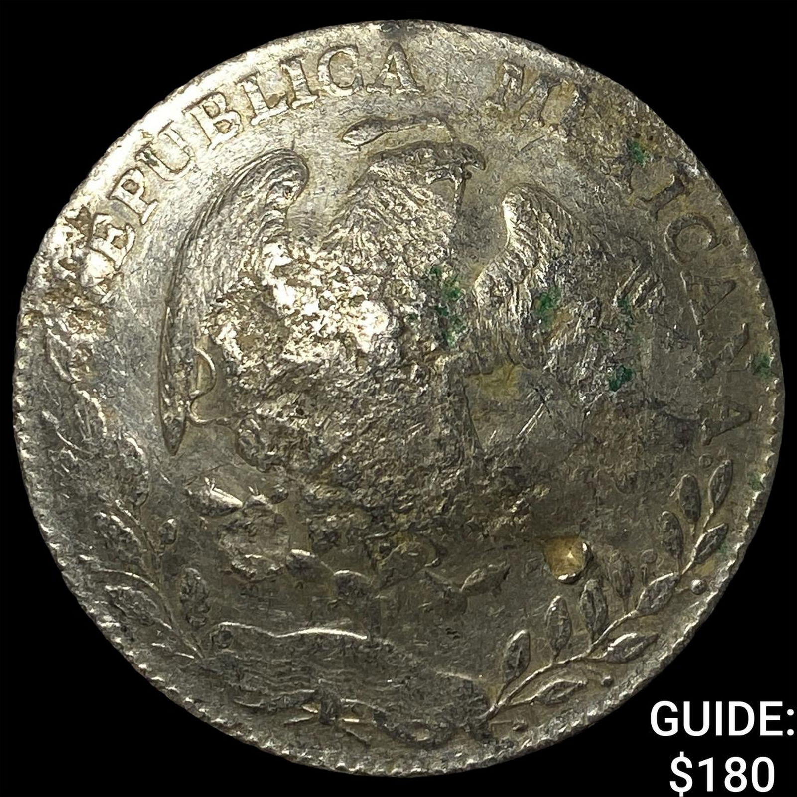 Mexico Silver 1 Peso Punch Marked NEARLY UNCIRCULATED: Mexico Silver 1 Peso Punch Marked NEARLY UNCIRCULATED