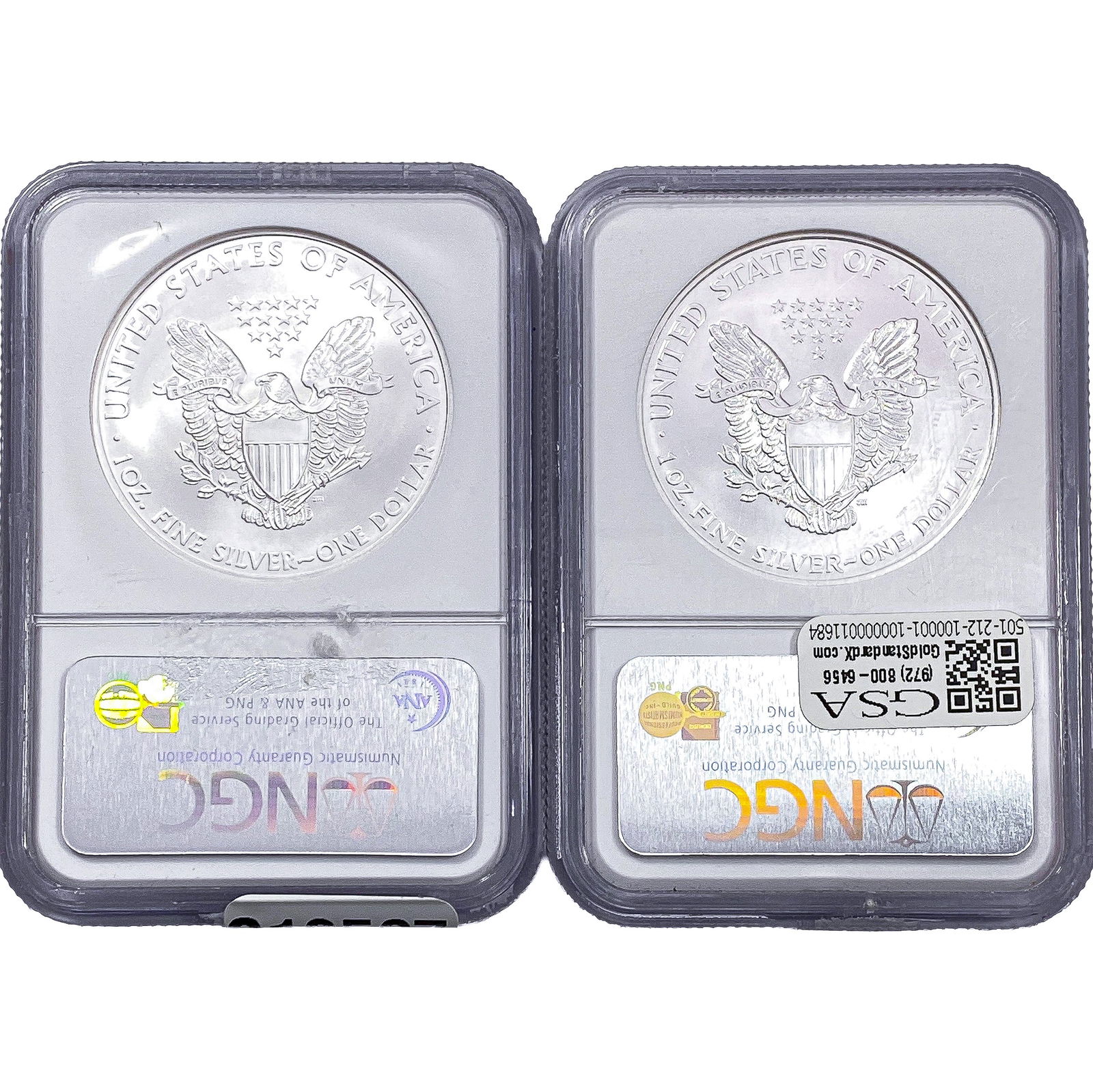 [2 Coins] 2007-2008 Silver Eagle NGC MS69 - 2