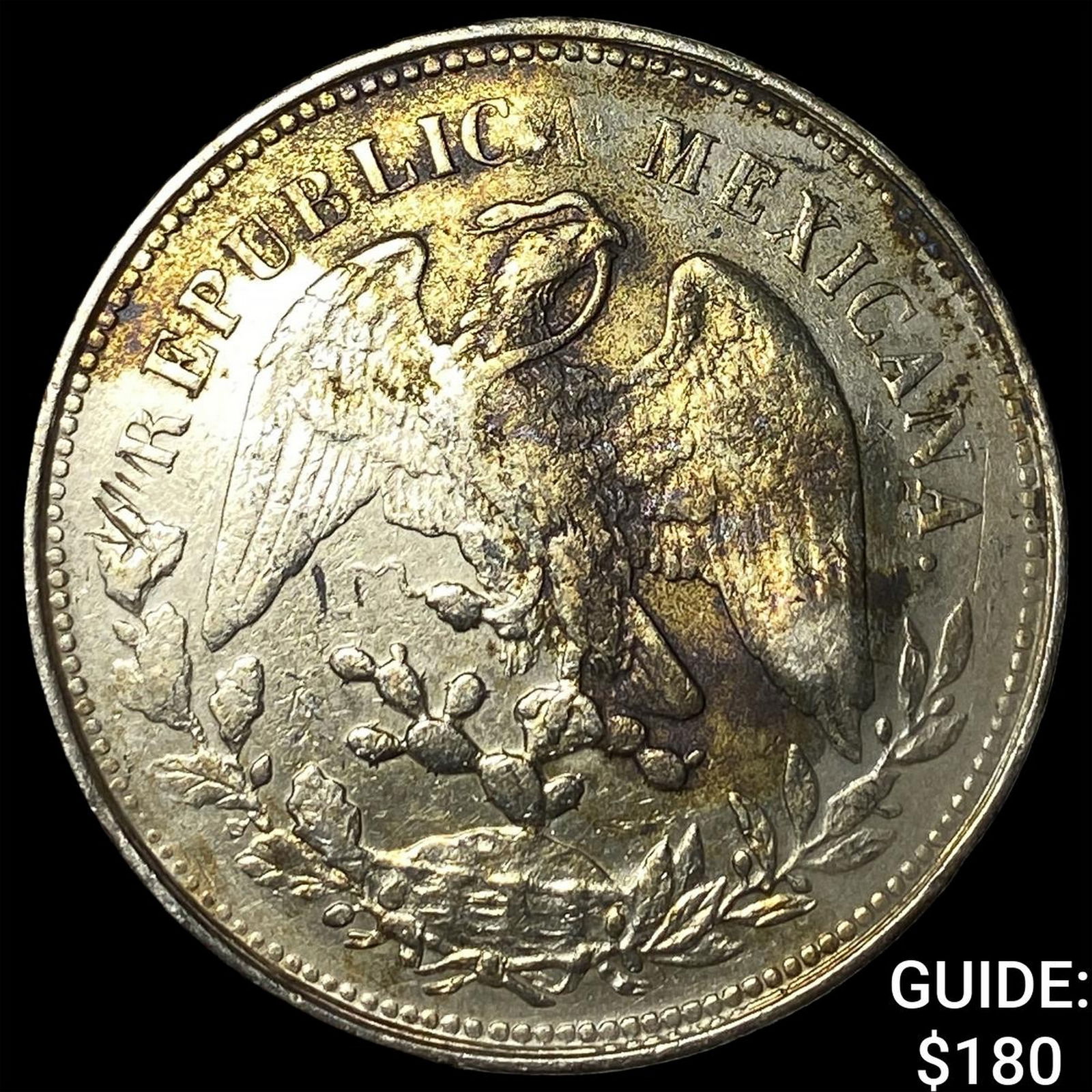 1903 Mexico Silver 1 Peso Punch Marked NEARLY UNCIRCULATED: 1903 Mexico Silver 1 Peso Punch Marked NEARLY UNCIRCULATED