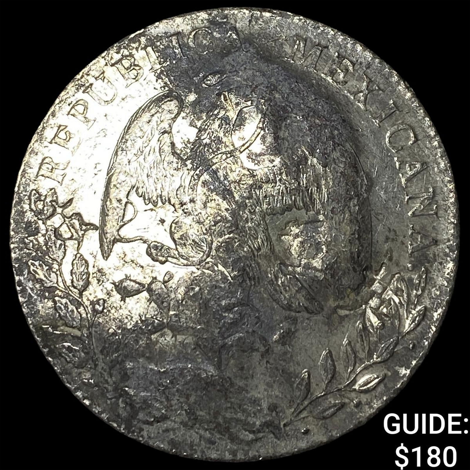 Mexico Silver 1 Peso Punch Marked NEARLY UNCIRCULATED: Mexico Silver 1 Peso Punch Marked NEARLY UNCIRCULATED