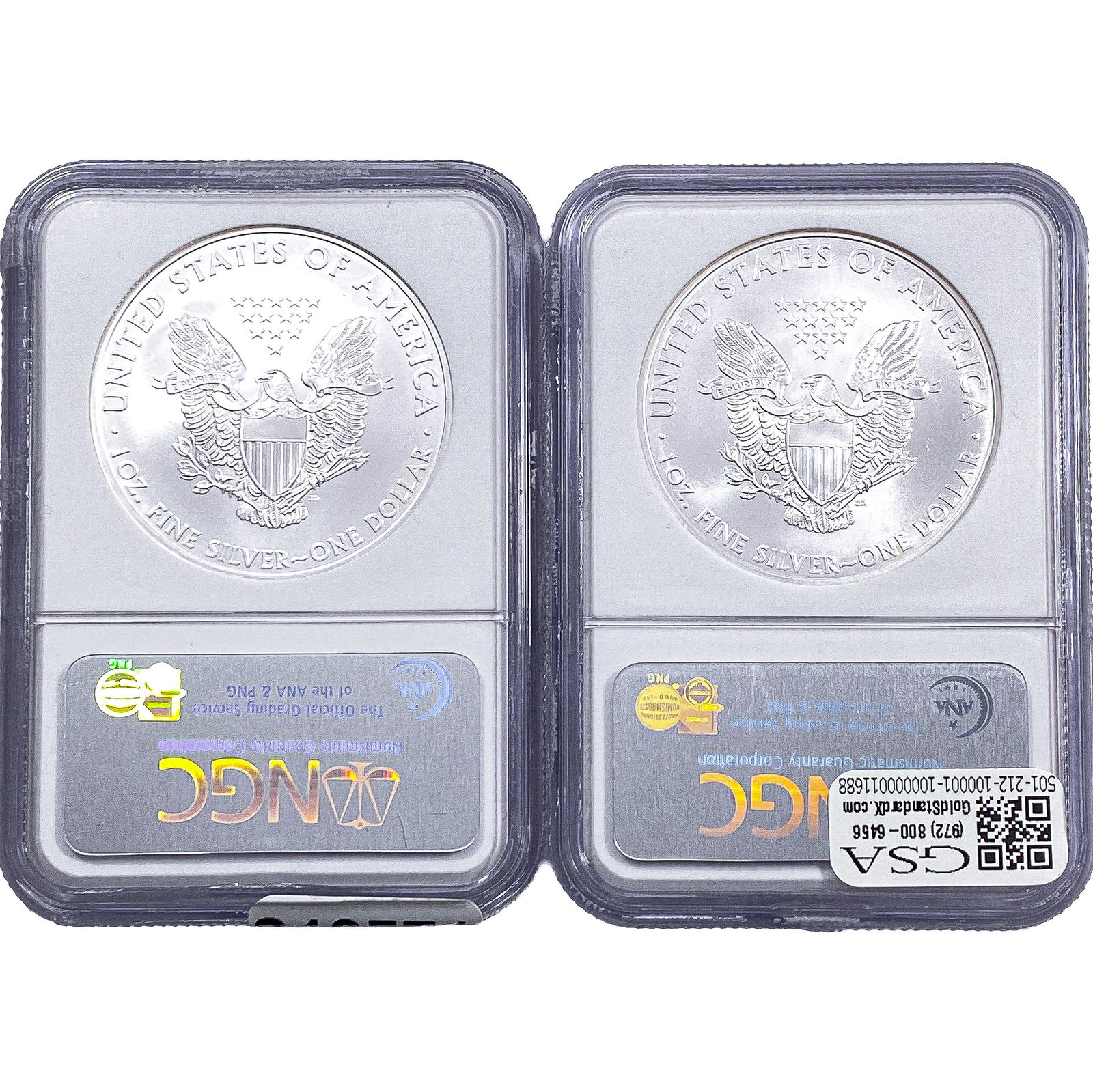 [2 Coins] 2008 Silver Eagle NGC MS69 - 2