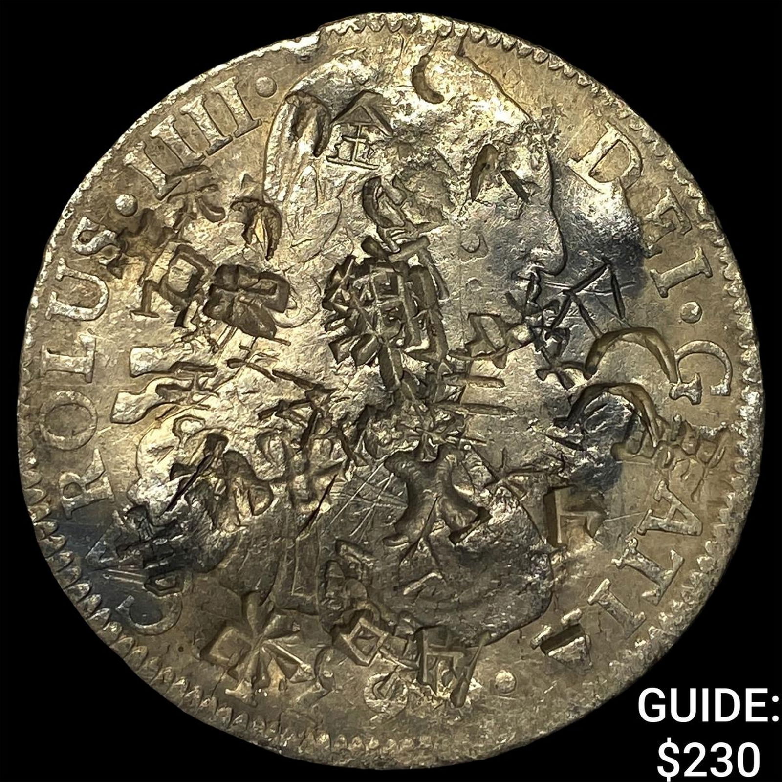 Colonial Spain Silver 8 Reales Punchmarked NEARLY UNCIRCULATED: Colonial Spain Silver 8 Reales Punchmarked NEARLY UNCIRCULATED