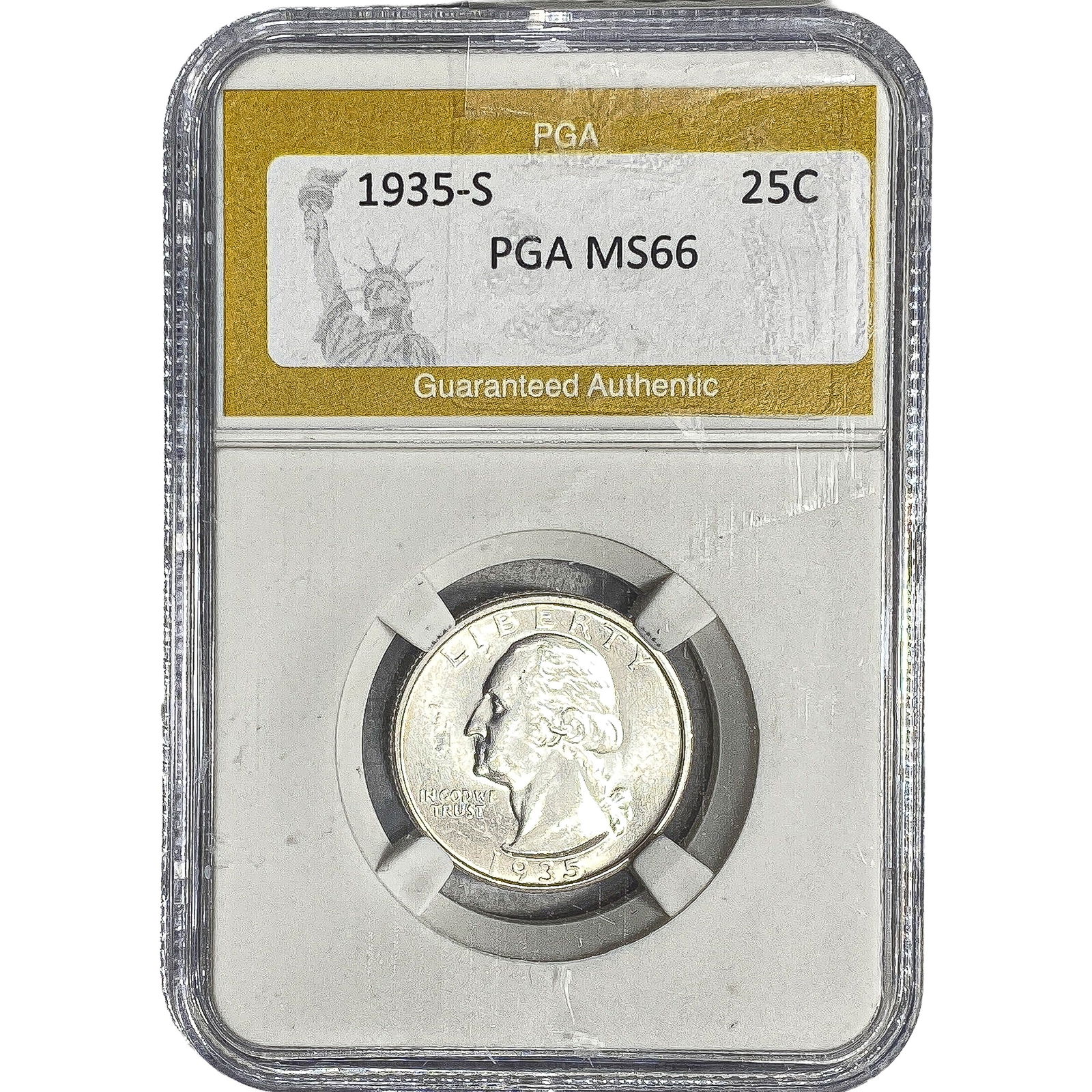 1935-S Washington Silver Quarter PGA MS66: 1935-S Washington Silver Quarter PGA MS66