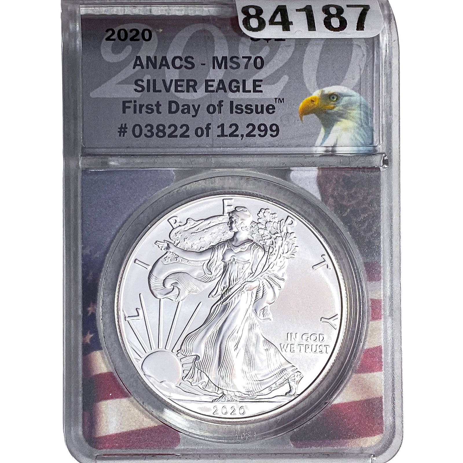 2020 Silver Eagle ANACS MS80: 2020 Silver Eagle ANACS MS80