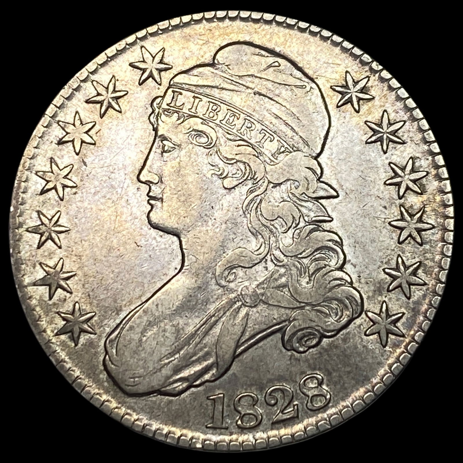 1828 Capped Bust Half Dollar CLOSELY UNCIRCULATED: 1828 Capped Bust Half Dollar CLOSELY UNCIRCULATED