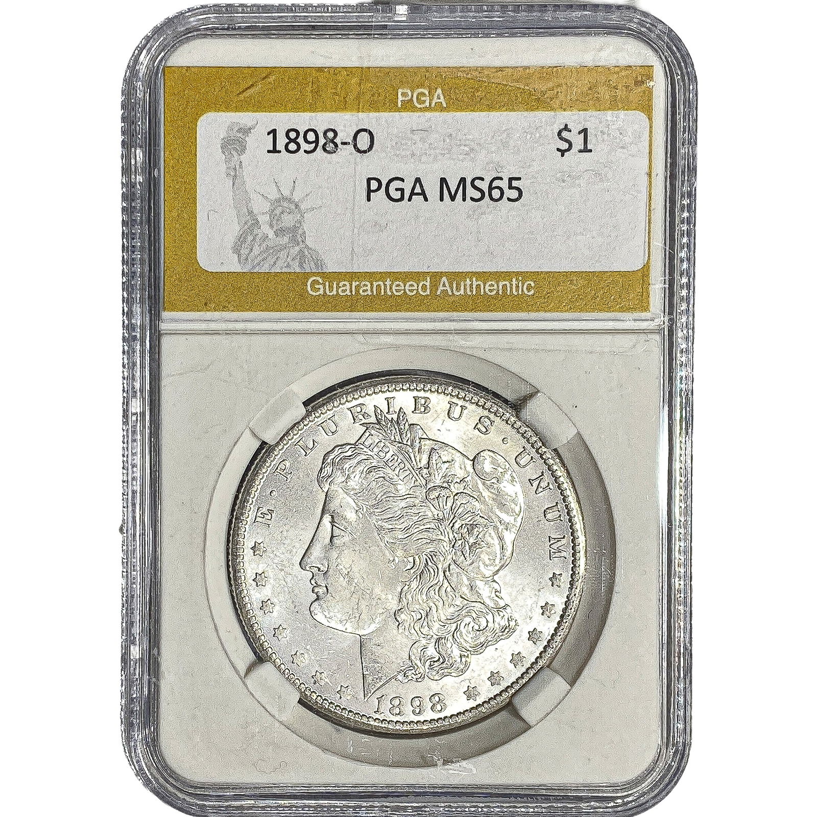 1898-O Morgan Silver Dollar PGA MS65: 1898-O Morgan Silver Dollar PGA MS65