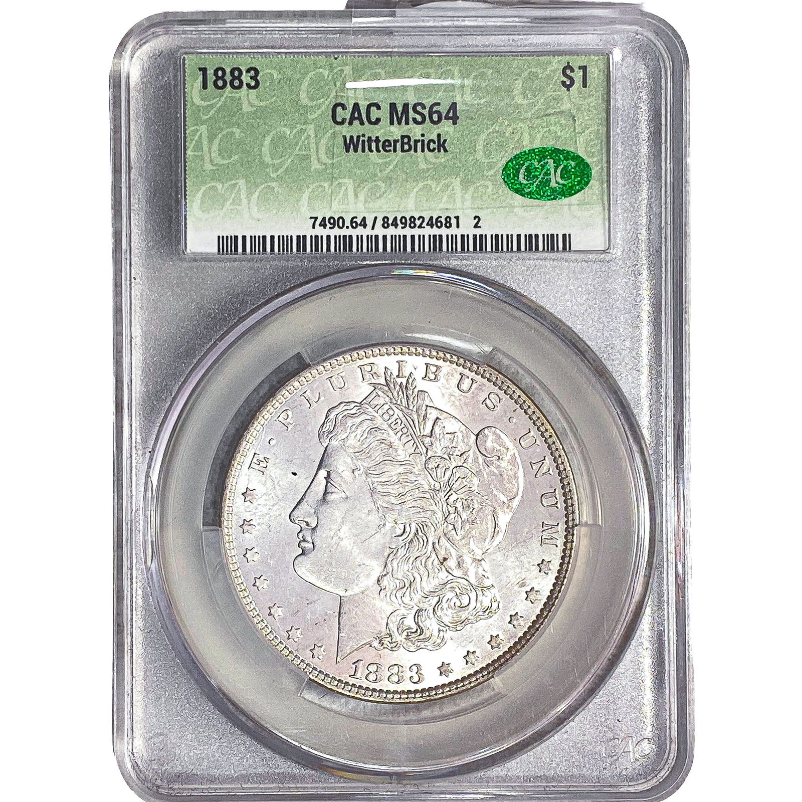 1883 Morgan Silver Dollar CAC MS64 WitterBrick: 1883 Morgan Silver Dollar CAC MS64 WitterBrick