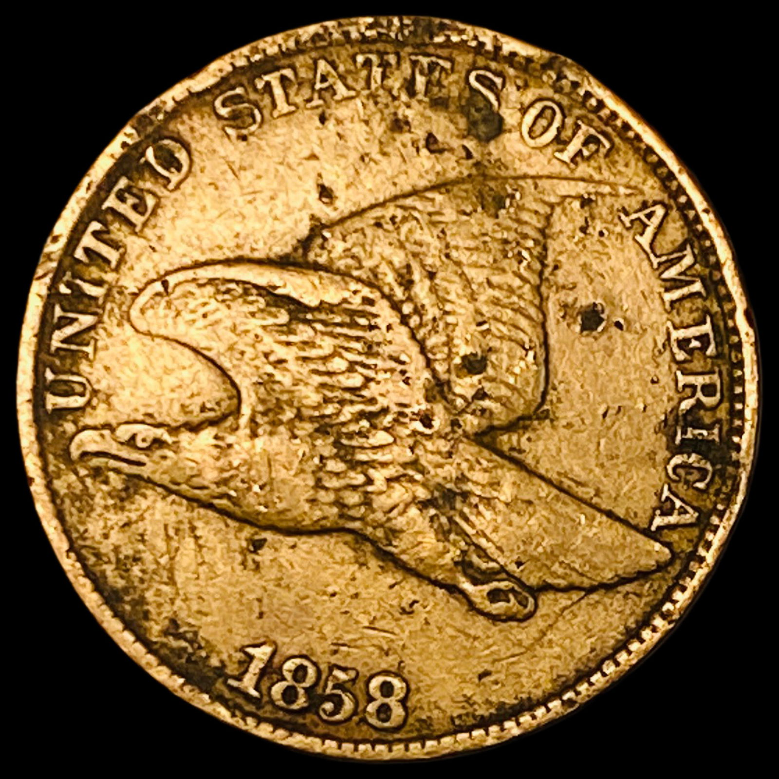 1858 Flying Eagle Cent NEARLY UNCIRCULATED: 1858 Flying Eagle Cent NEARLY UNCIRCULATED