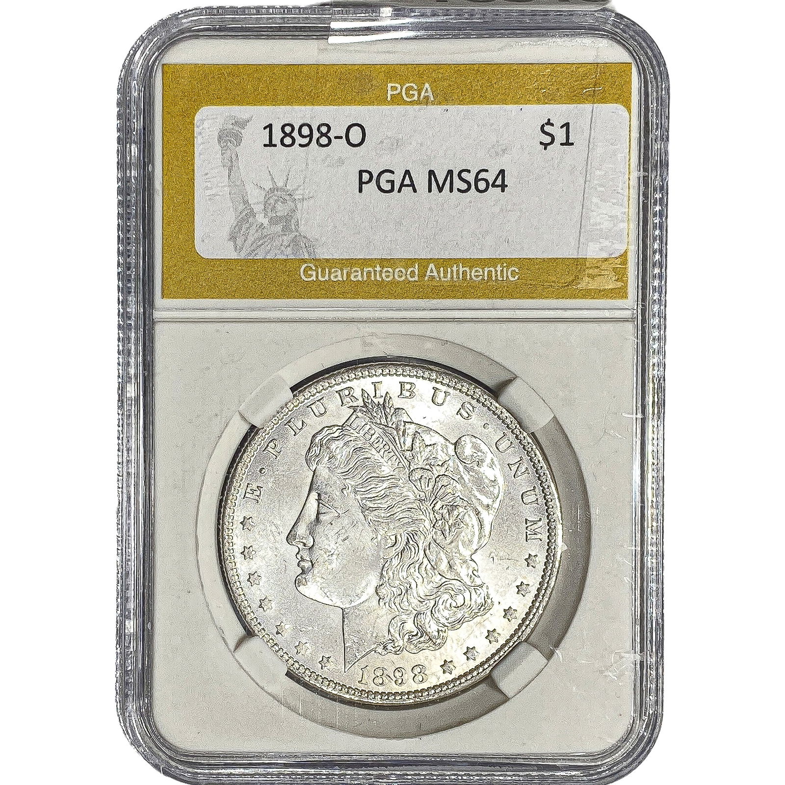 1898-O Morgan Silver Dollar PGA MS64: 1898-O Morgan Silver Dollar PGA MS64