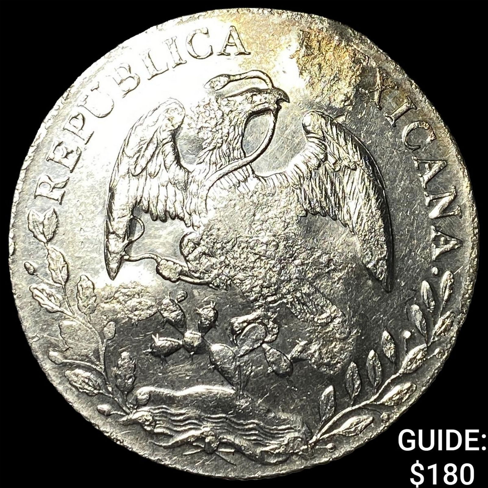 1889 Mexico Silver 1 Peso Punch Marked NEARLY UNCIRCULATED: 1889 Mexico Silver 1 Peso Punch Marked NEARLY UNCIRCULATED