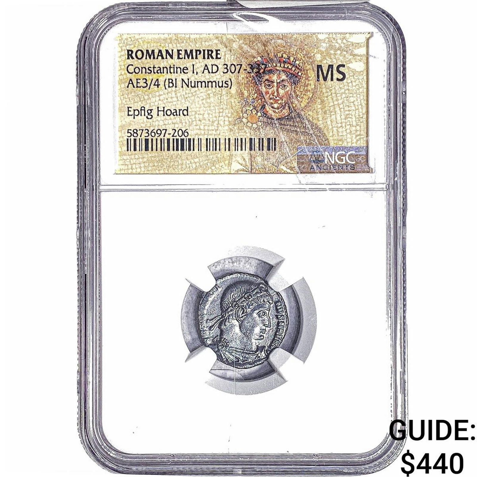 Roman Empire Constantine I 307-337 AD Bi Nummus NGC MS: Roman Empire Constantine I 307-337 AD Bi Nummus NGC MS