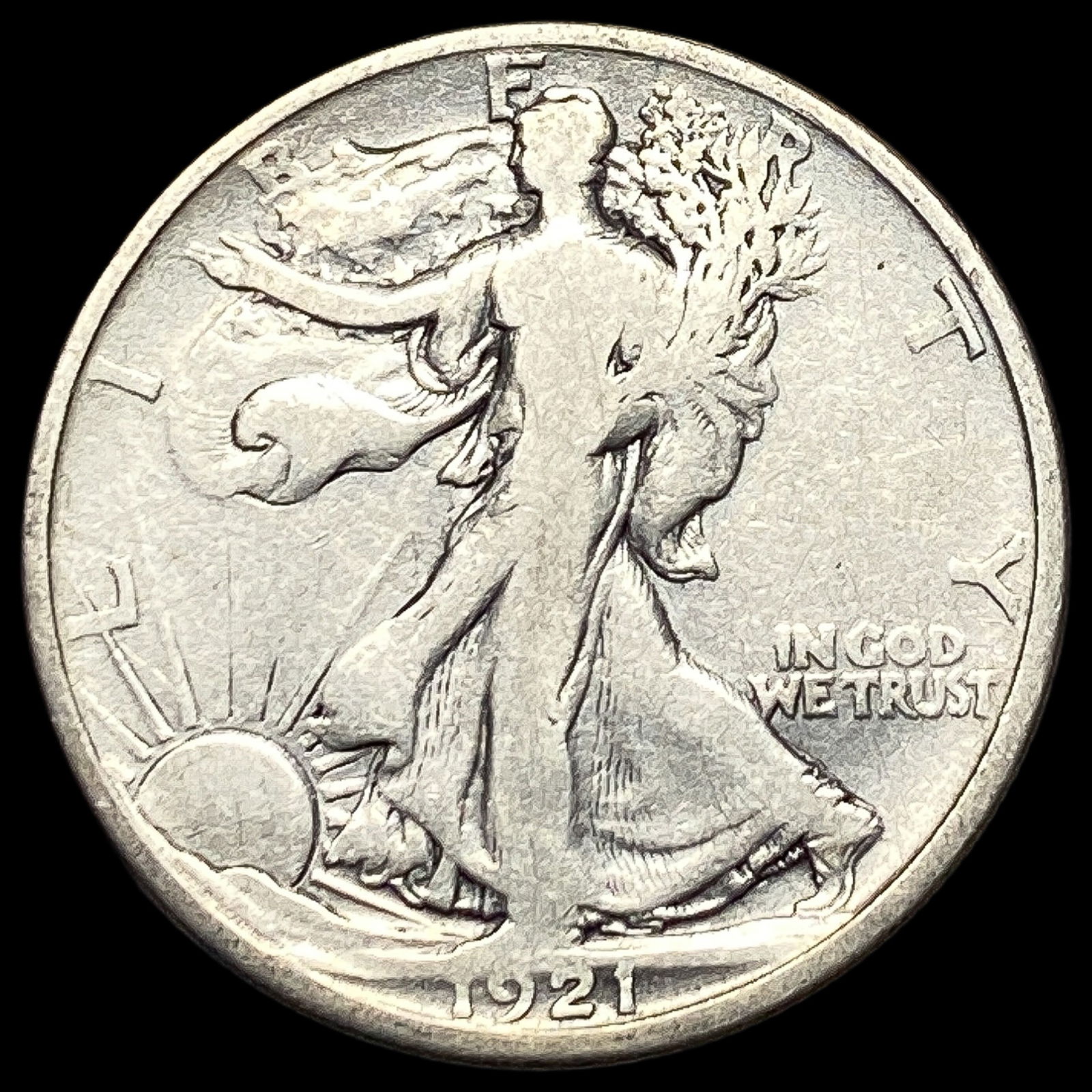 1921-D Walking Liberty Half Dollar NICELY CIRCULATED (1 of 2)