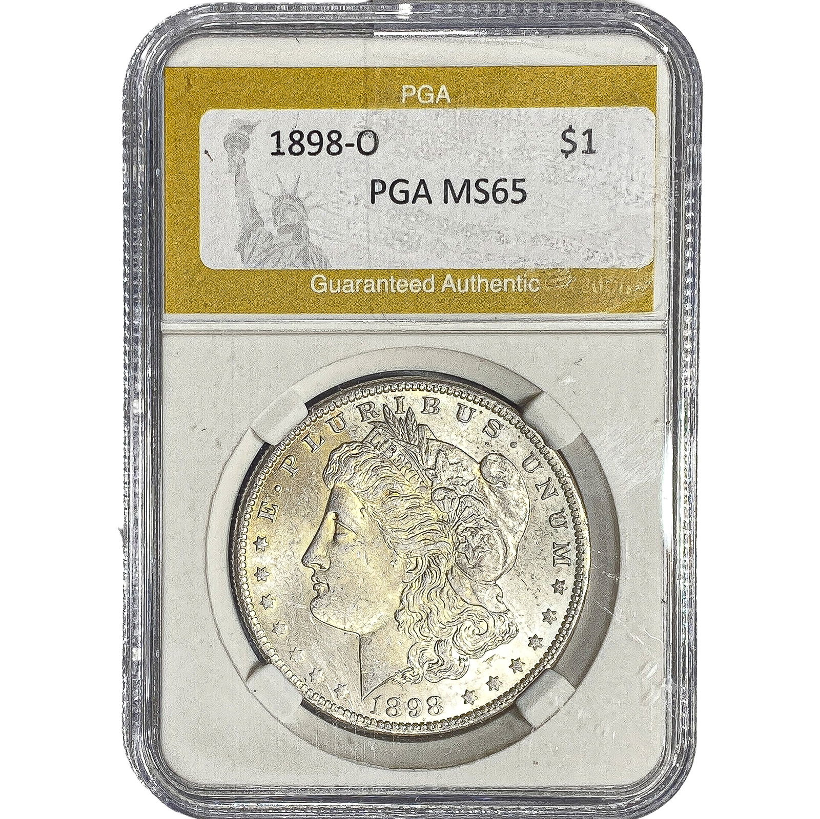 1898-O Morgan Silver Dollar PGA MS65: 1898-O Morgan Silver Dollar PGA MS65