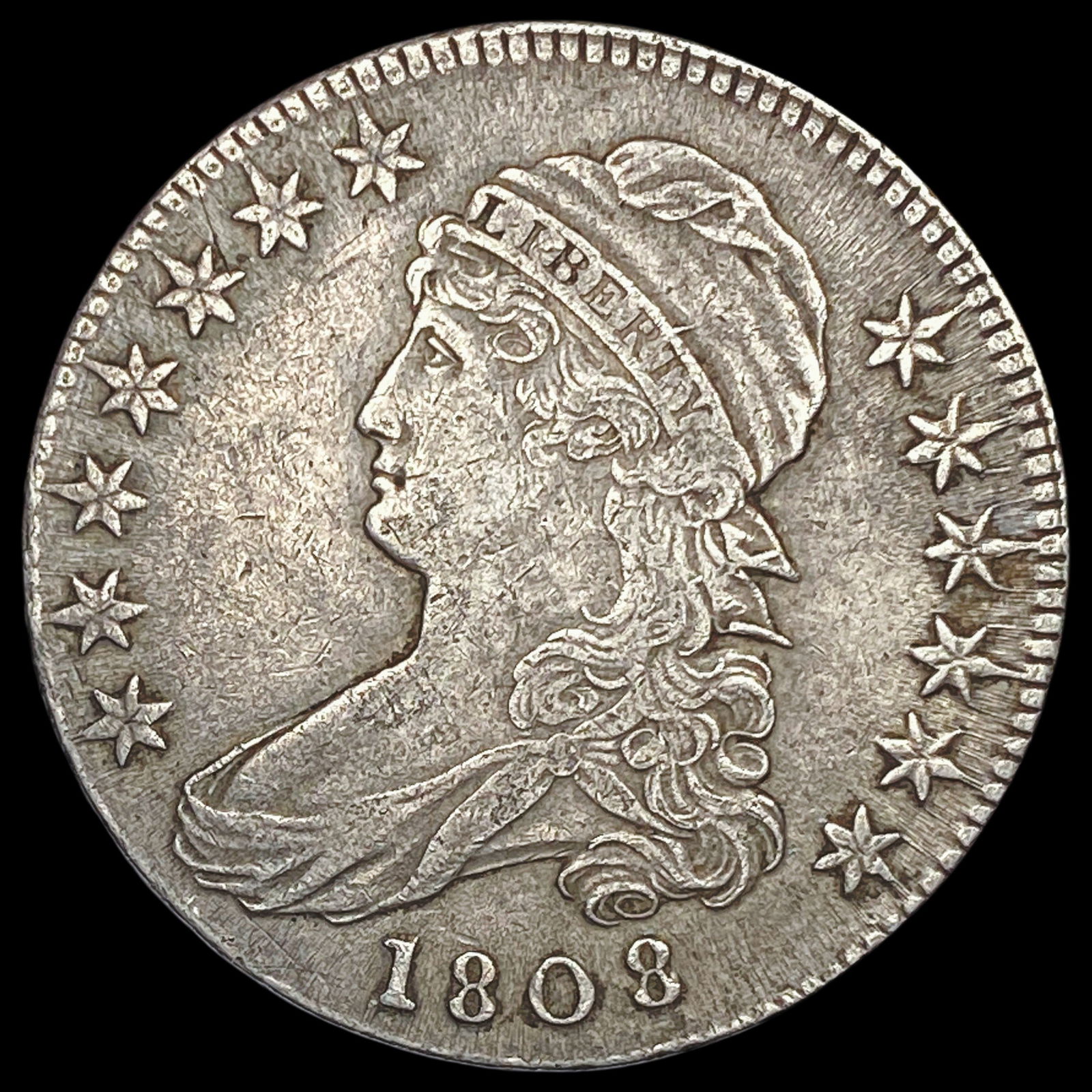 1808 Capped Bust Half Dollar NEARLY UNCIRCULATED (1 of 2)