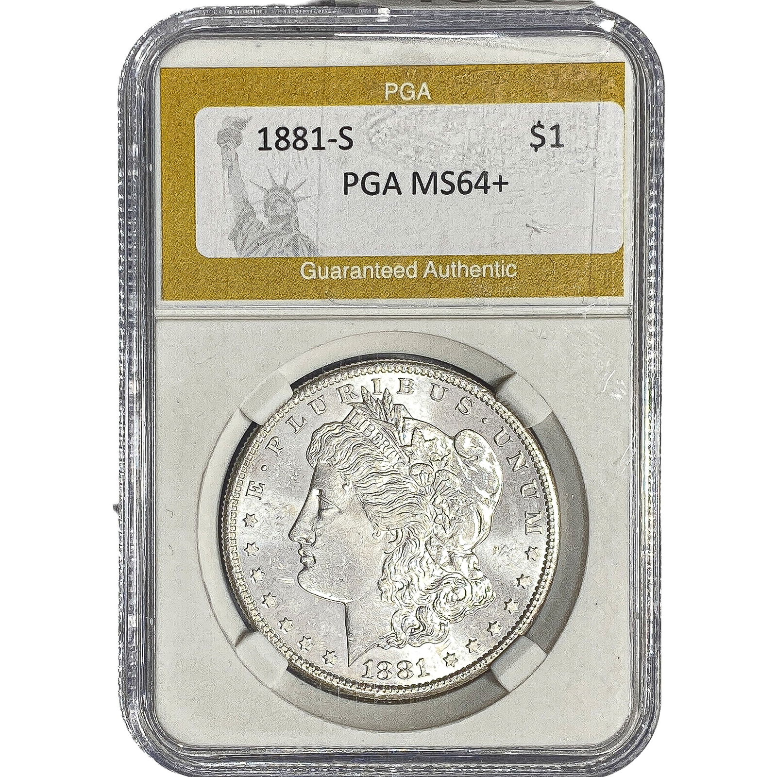 1881-S Morgan Silver Dollar PGA MS64+: 1881-S Morgan Silver Dollar PGA MS64+