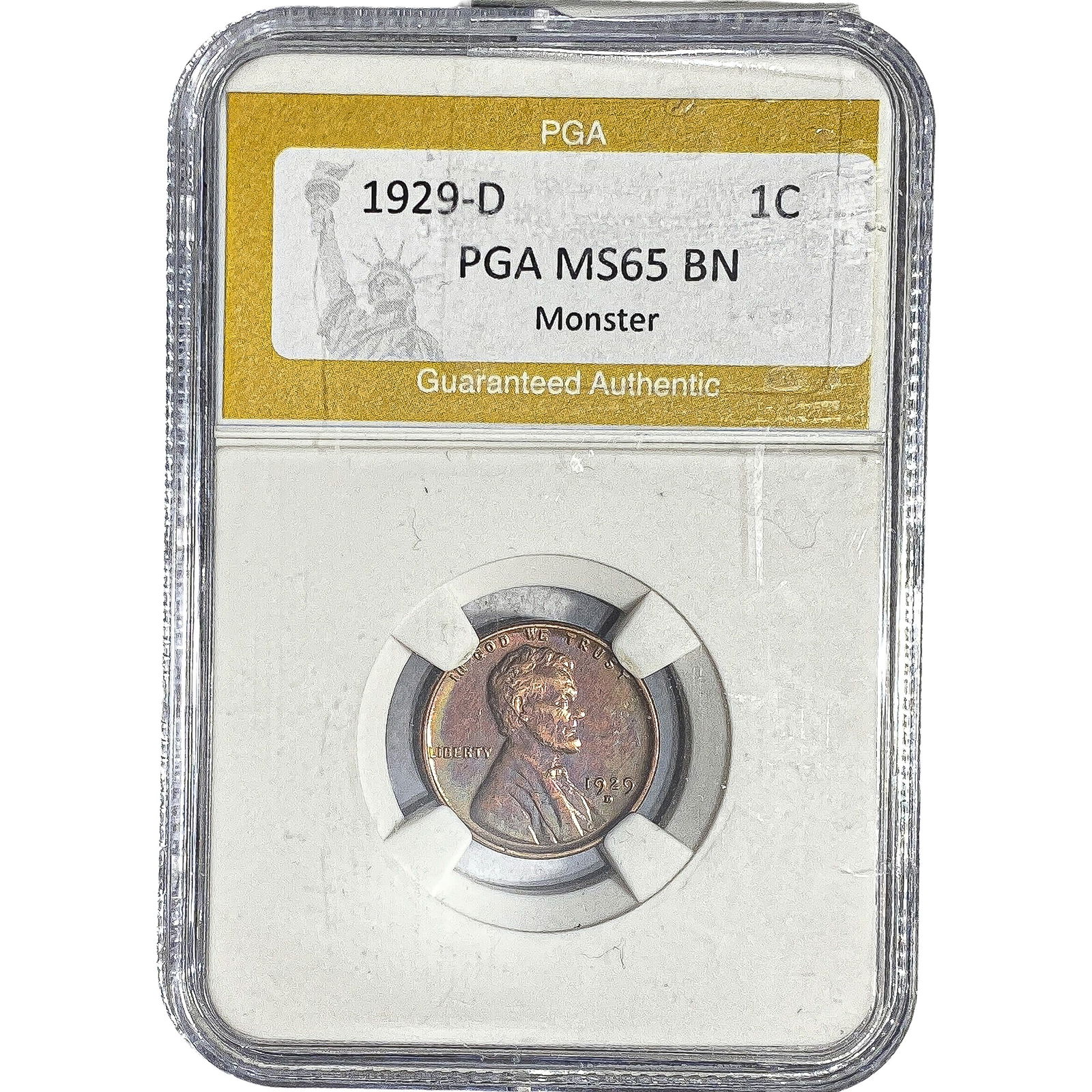 1929-D Wheat Cent PGA MS65 BN Monster: 1929-D Wheat Cent PGA MS65 BN Monster
