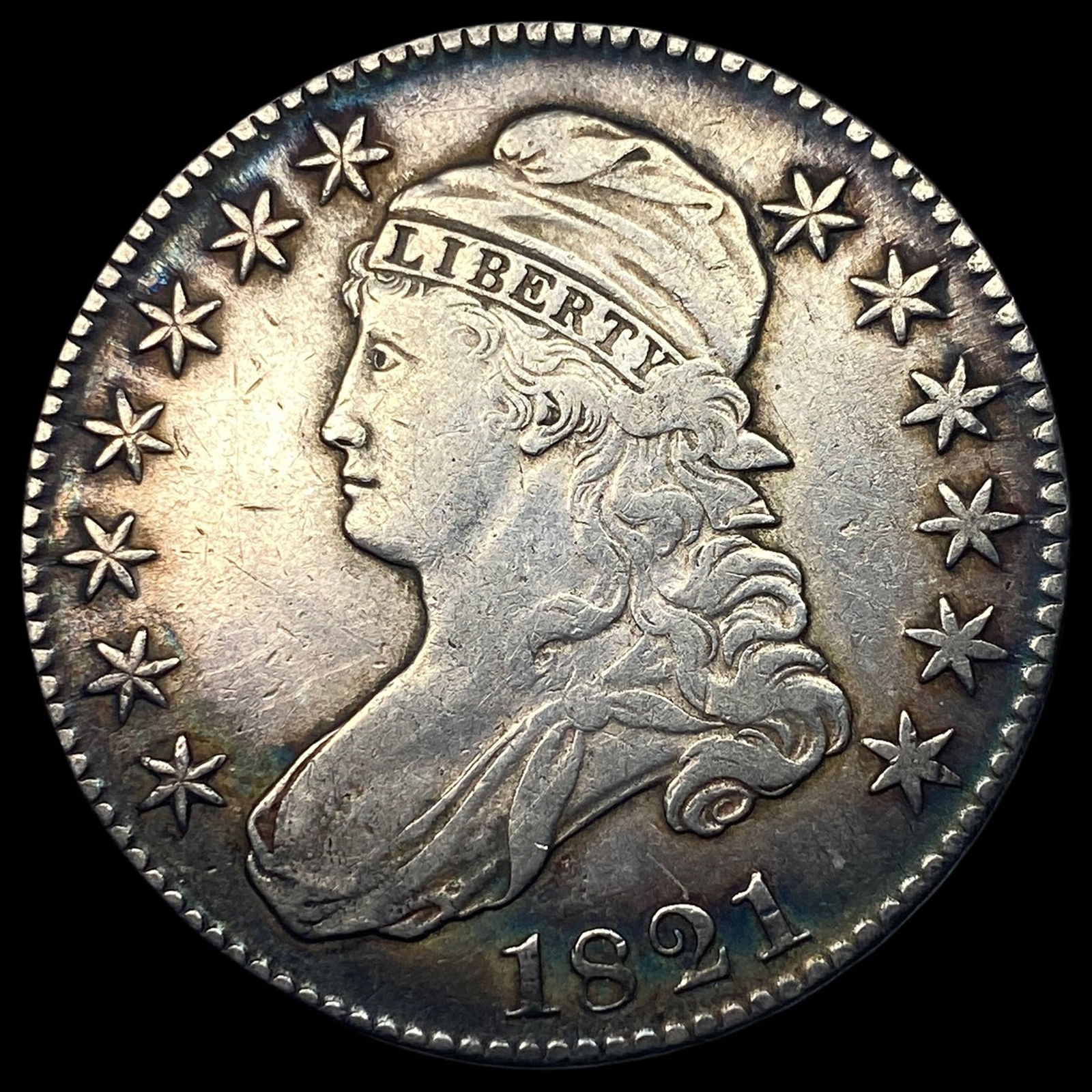 1821 Capped Bust Half Dollar NEARLY UNCIRCULATED: 1821 Capped Bust Half Dollar NEARLY UNCIRCULATED