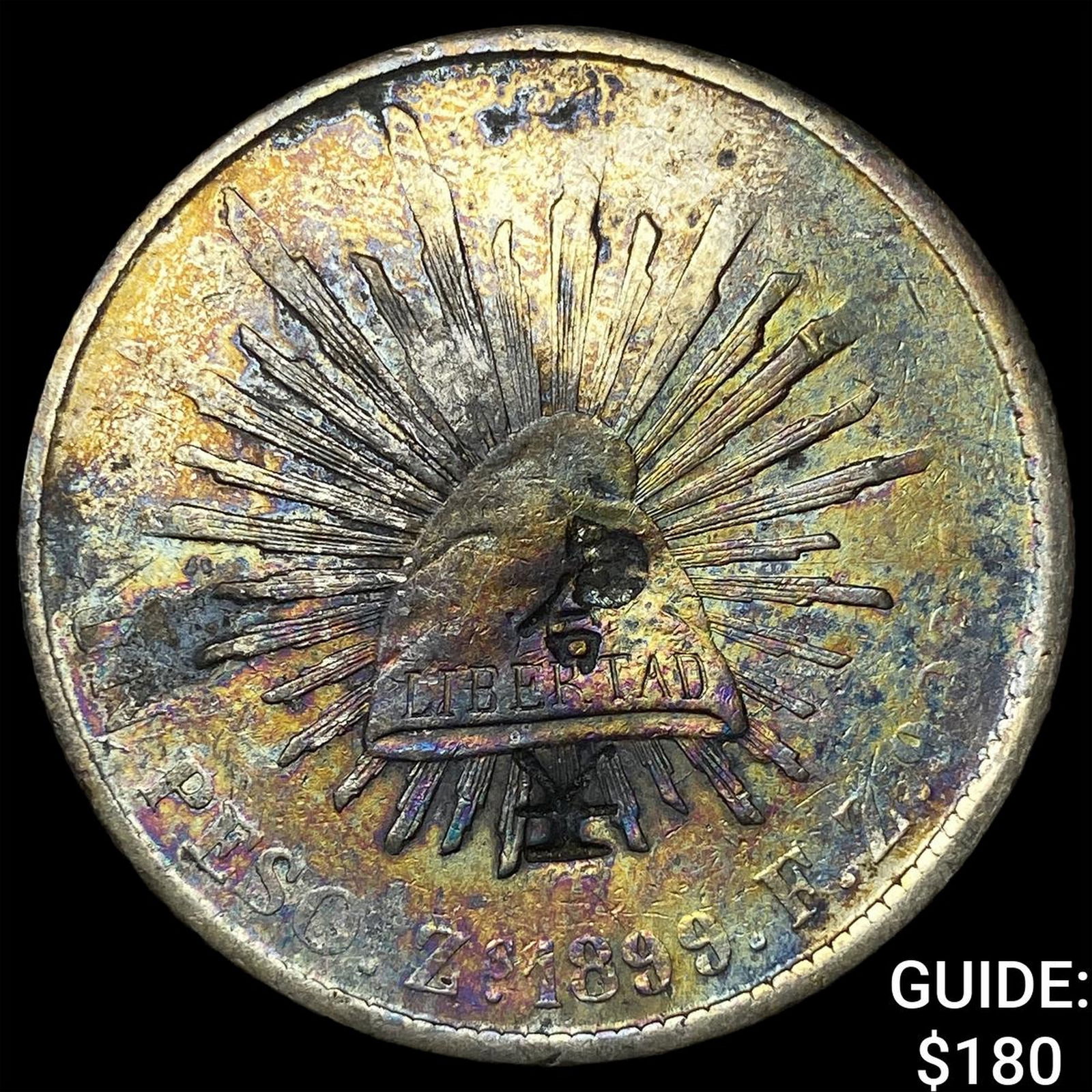 Mexico Silver 1 Peso Punch Marked NEARLY UNCIRCULATED: Mexico Silver 1 Peso Punch Marked NEARLY UNCIRCULATED