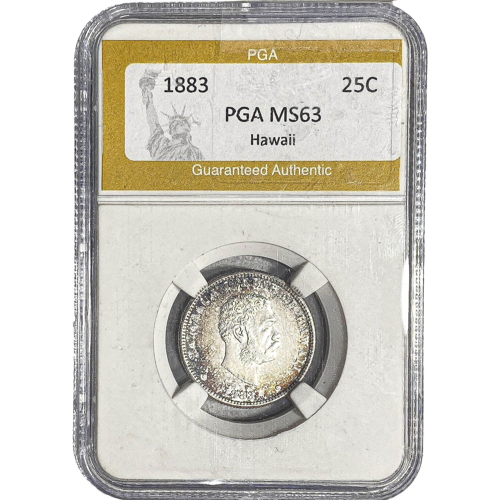 1883 Kingdom of Hawaii Quarter PGA MS63: 1883 Kingdom of Hawaii Quarter PGA MS63