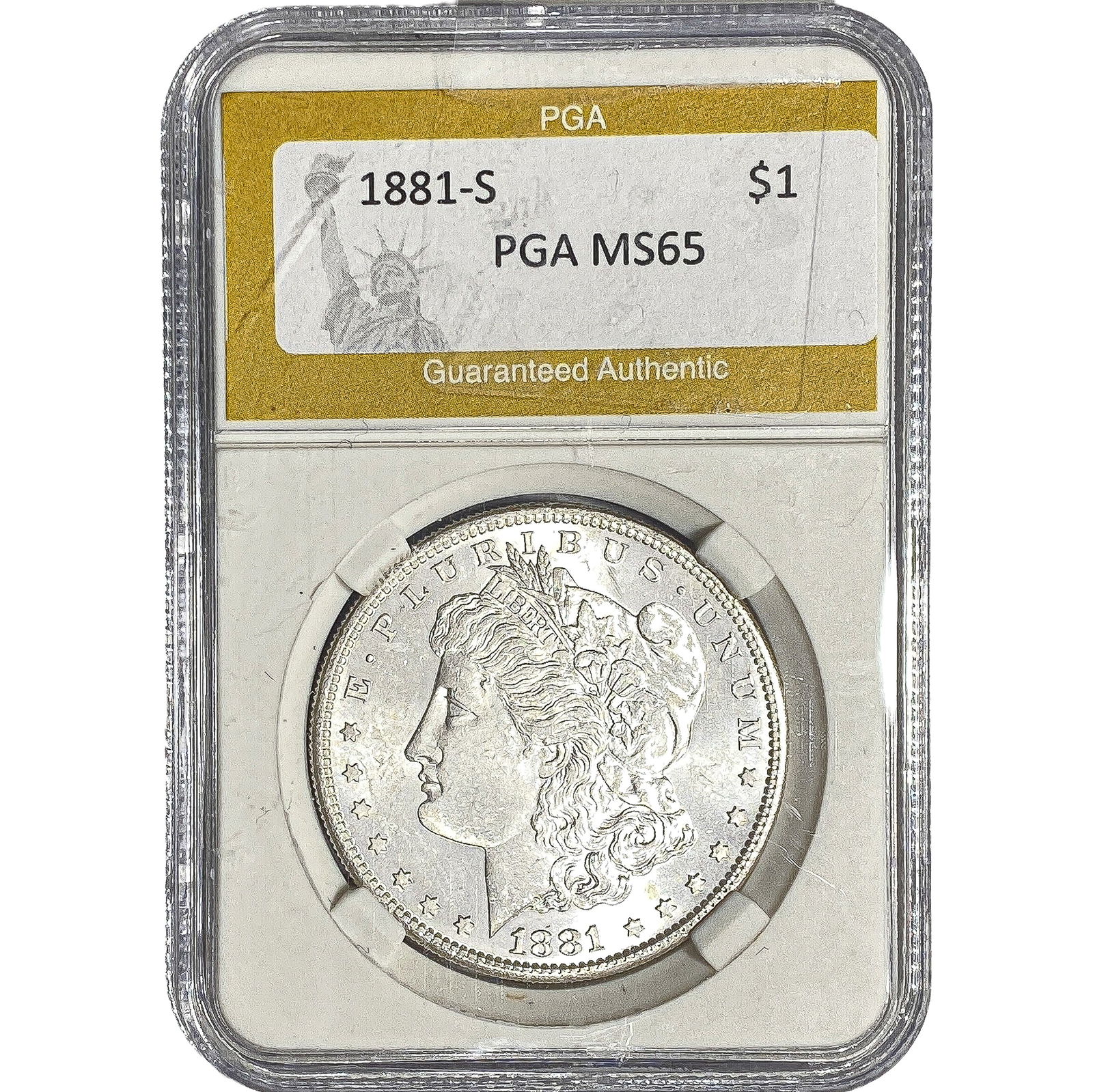 1881-S Morgan Silver Dollar PGA MS65: 1881-S Morgan Silver Dollar PGA MS65