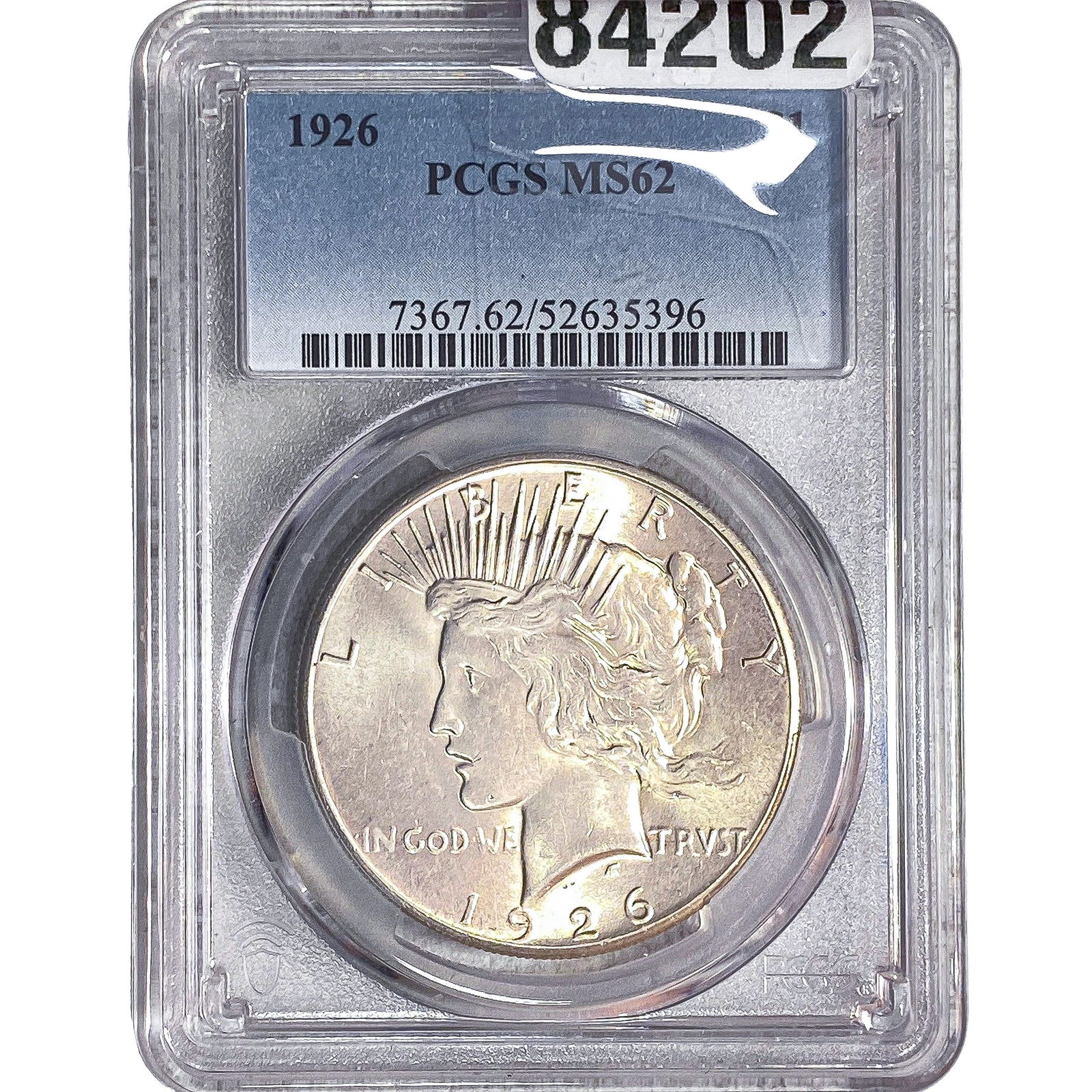 1926 Silver Peace Dollar PCGS MS62: 1926 Silver Peace Dollar PCGS MS62