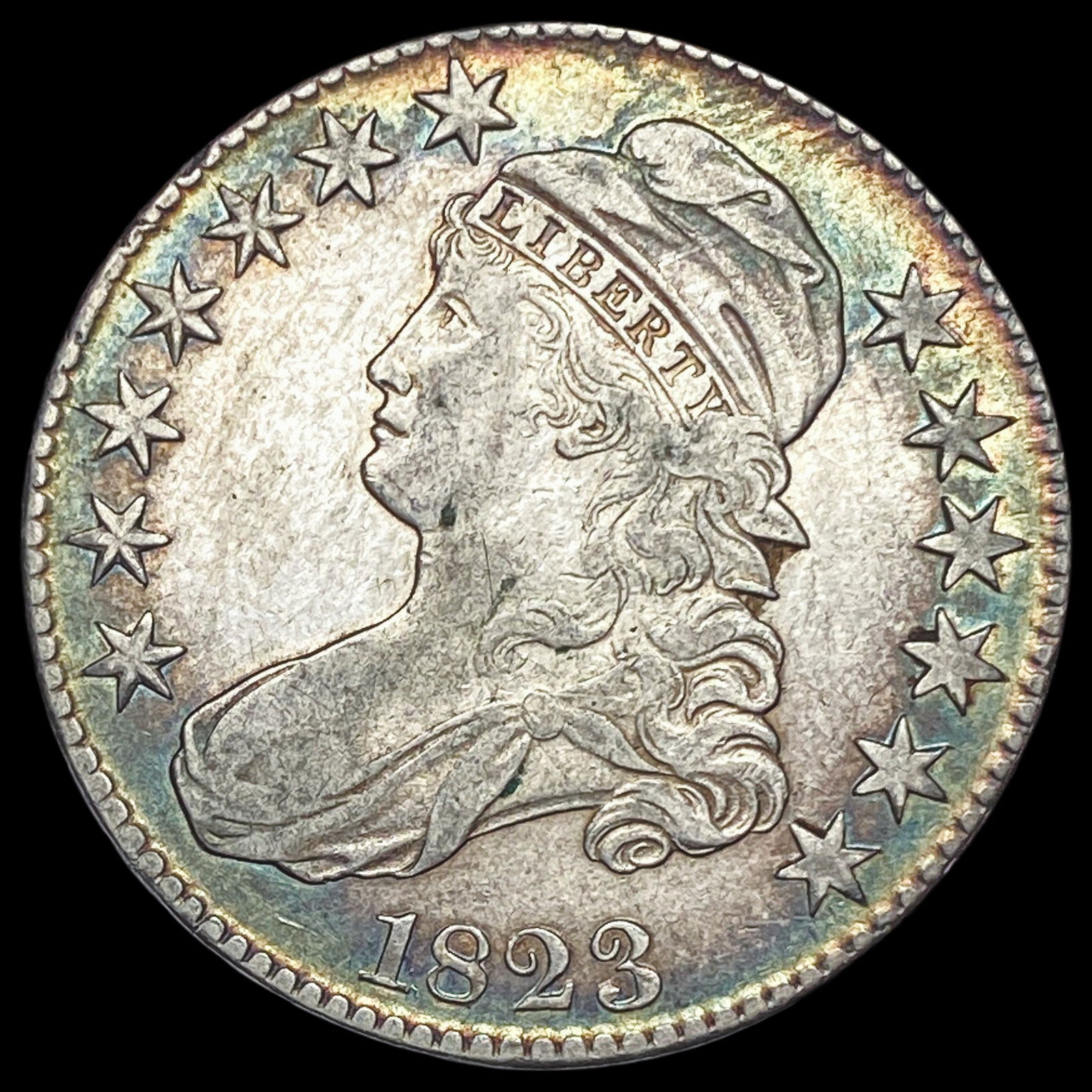 1823 Capped Bust Half Dollar CLOSELY UNCIRCULATED: 1823 Capped Bust Half Dollar CLOSELY UNCIRCULATED