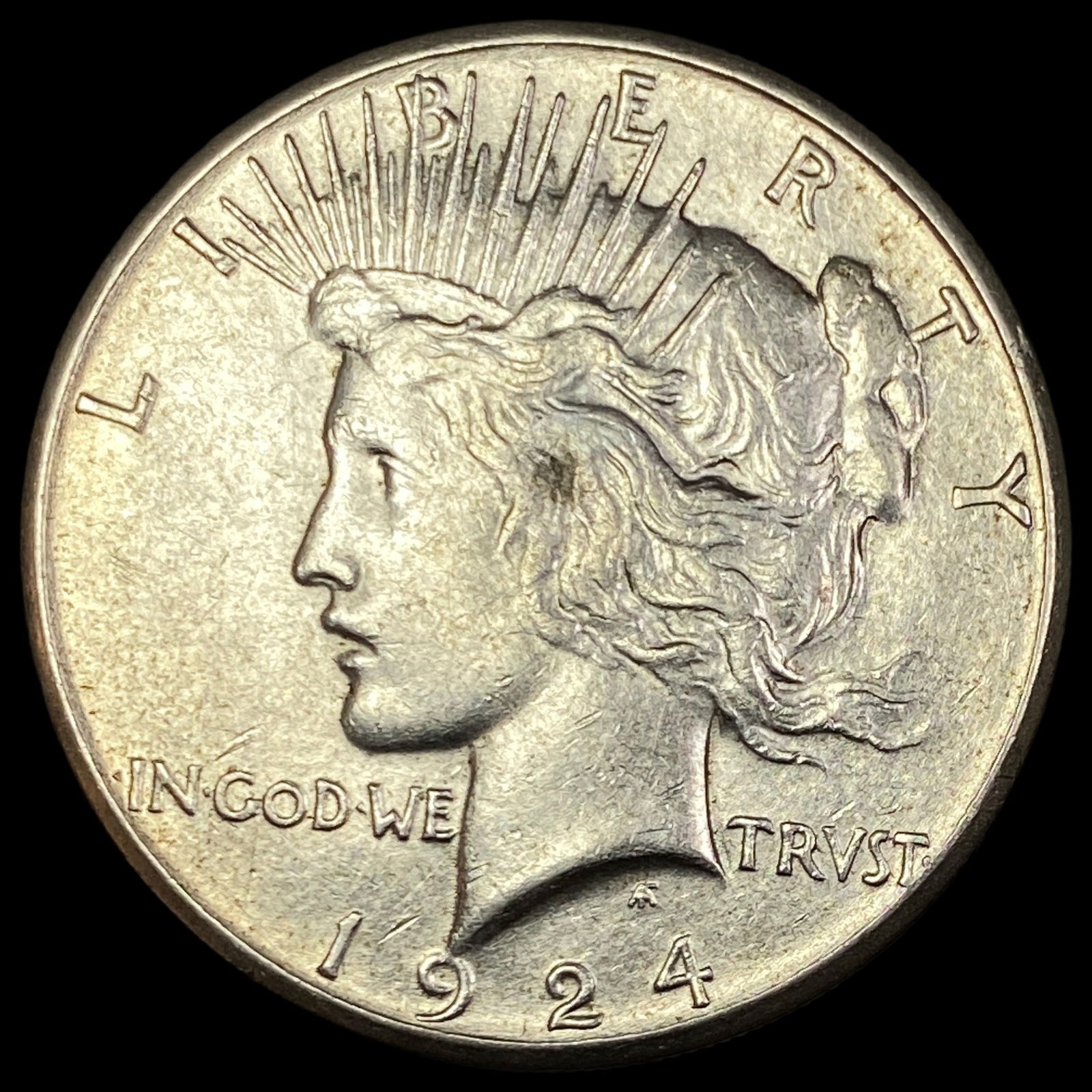 1924-S Silver Peace Dollar CLOSELY UNCIRCULATED: 1924-S Silver Peace Dollar CLOSELY UNCIRCULATED