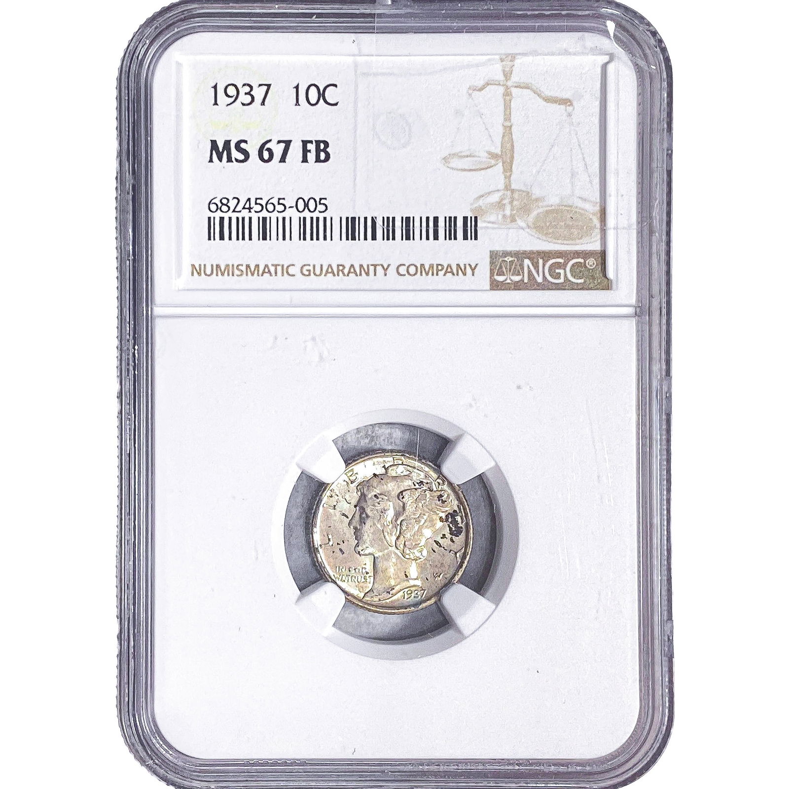 1937 Mercury Silver Dime NGC MS67 FB (1 of 2)
