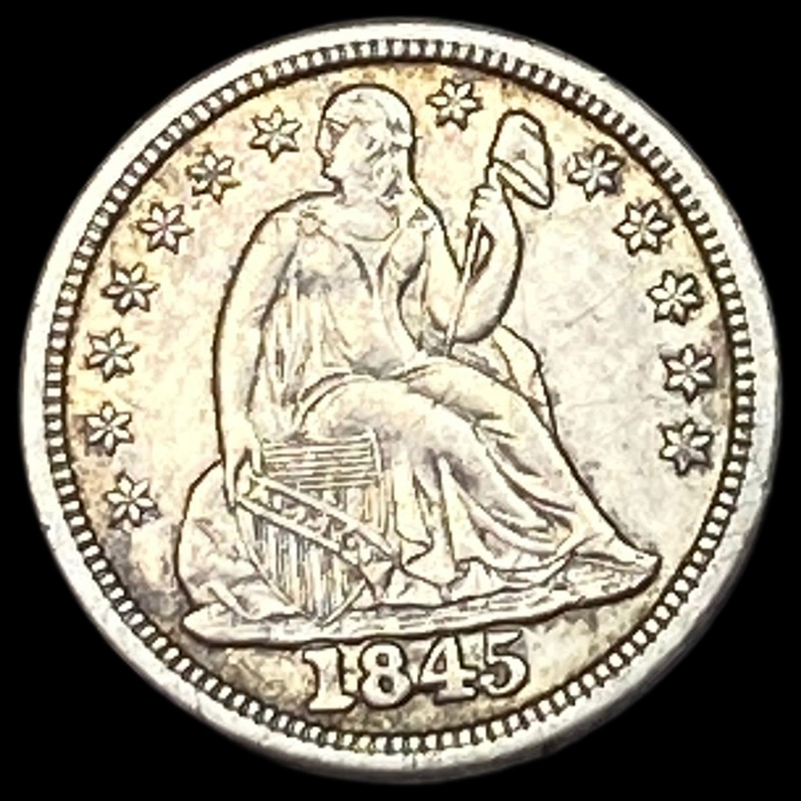 1845 Seated Liberty Dime CLOSELY UNCIRCULATED (1 of 2)