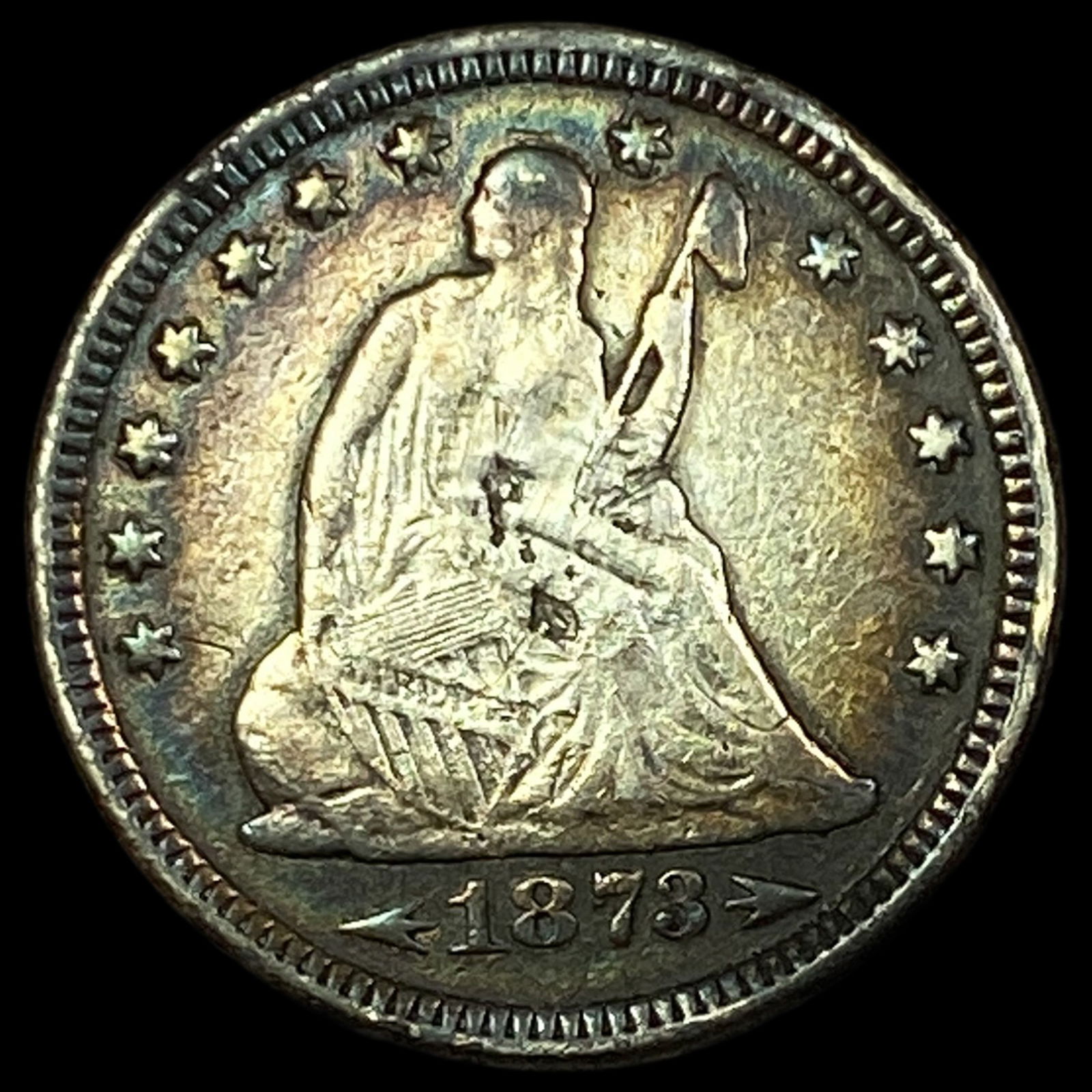 1873 Arrows Seated Liberty Quarter HIGH GRADE (1 of 2)