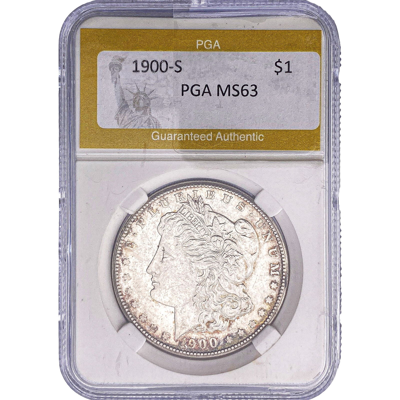1900-S Morgan Silver Dollar PGA MS63: 1900-S Morgan Silver Dollar PGA MS63