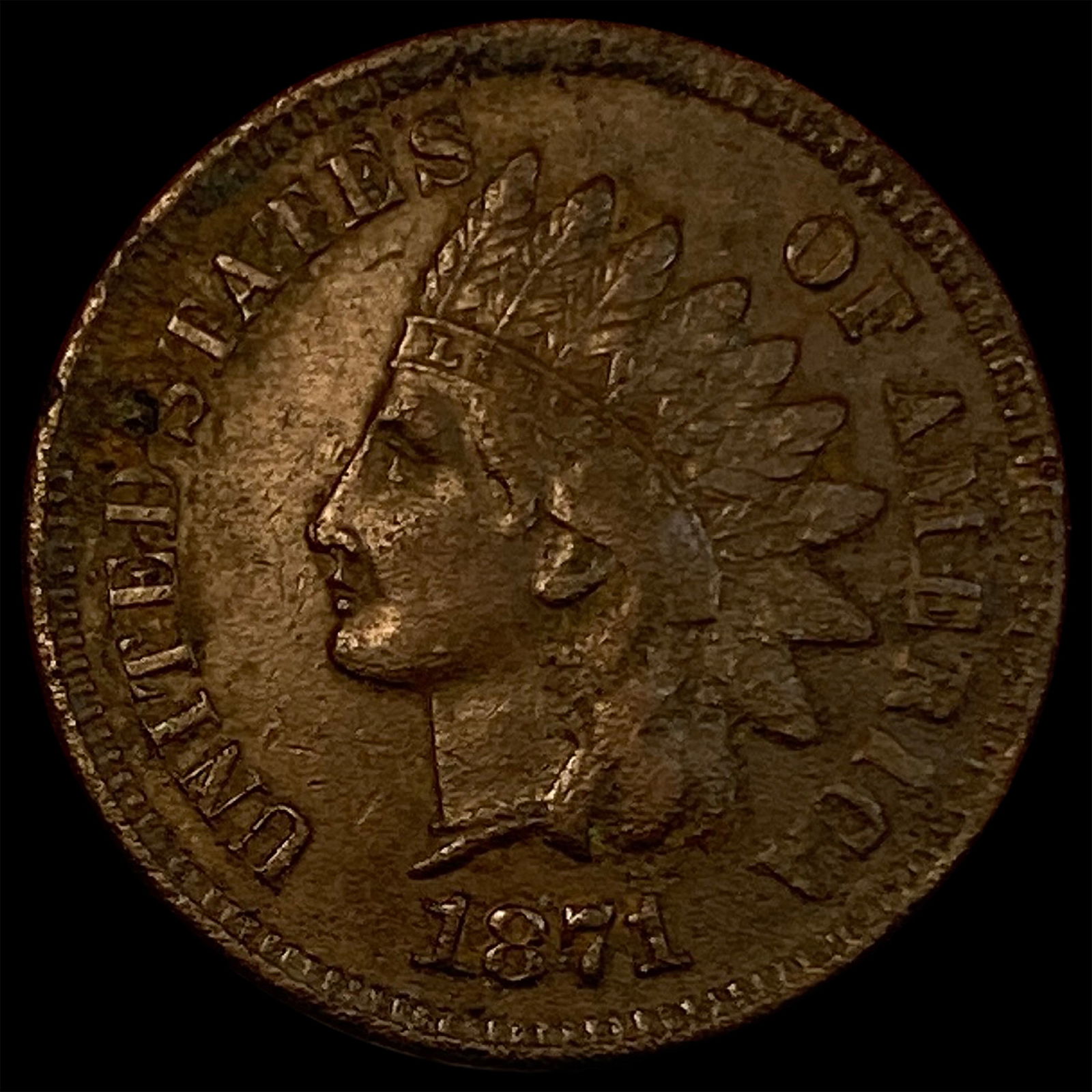 1871 Indian Head Cent NEARLY UNCIRCULATED (1 of 2)