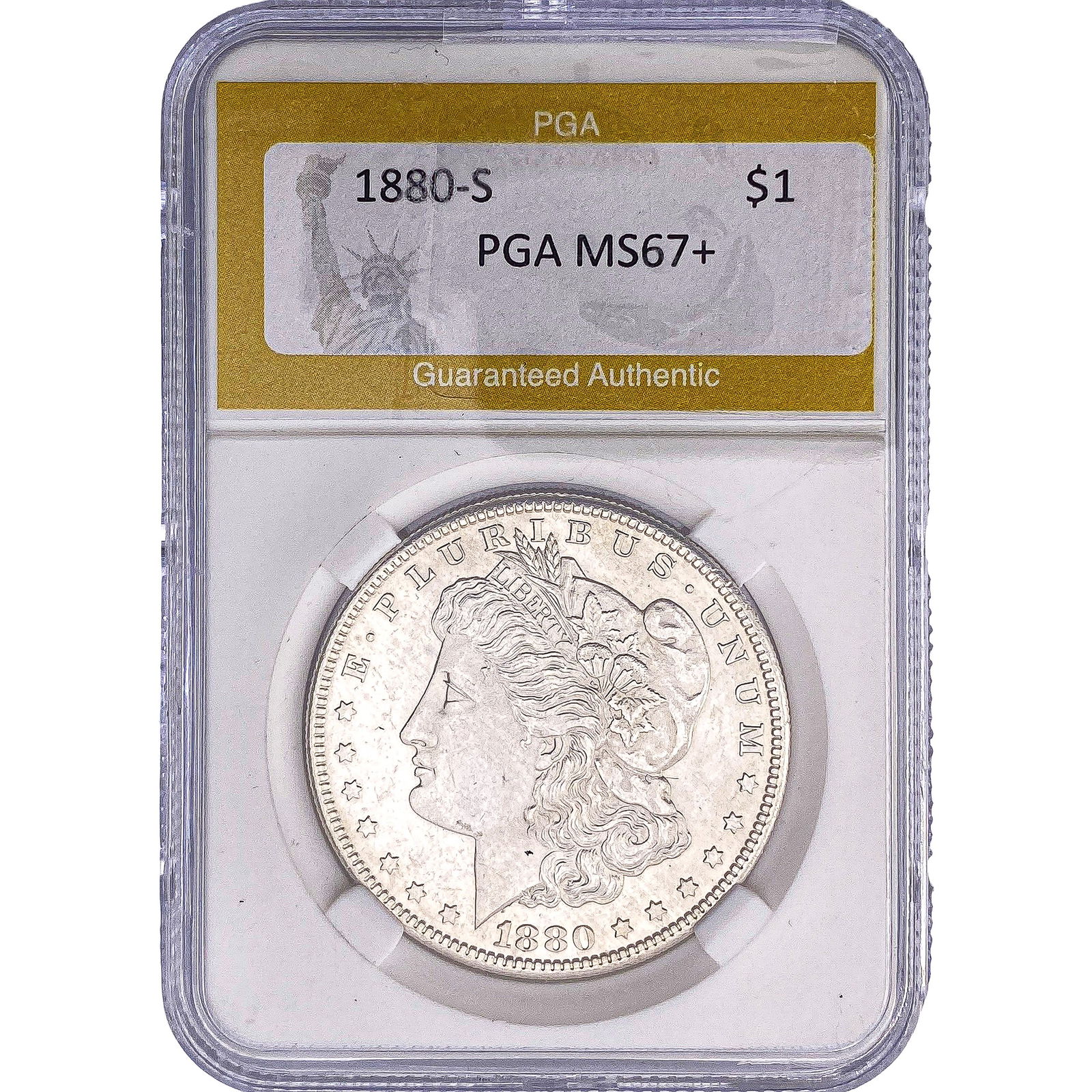 1880-S Morgan Silver Dollar PGA MS67+: 1880-S Morgan Silver Dollar PGA MS67+