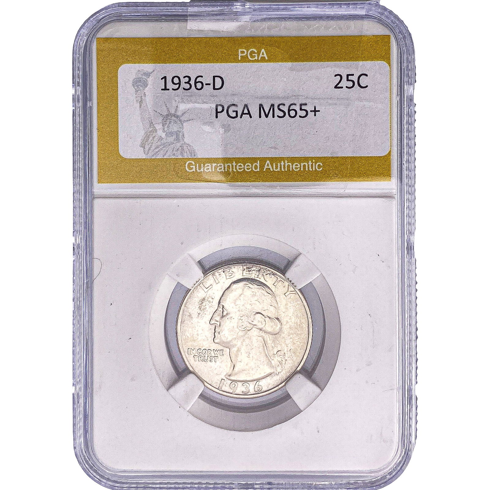 1936-D Washington Silver Quarter PGA MS65+: 1936-D Washington Silver Quarter PGA MS65+