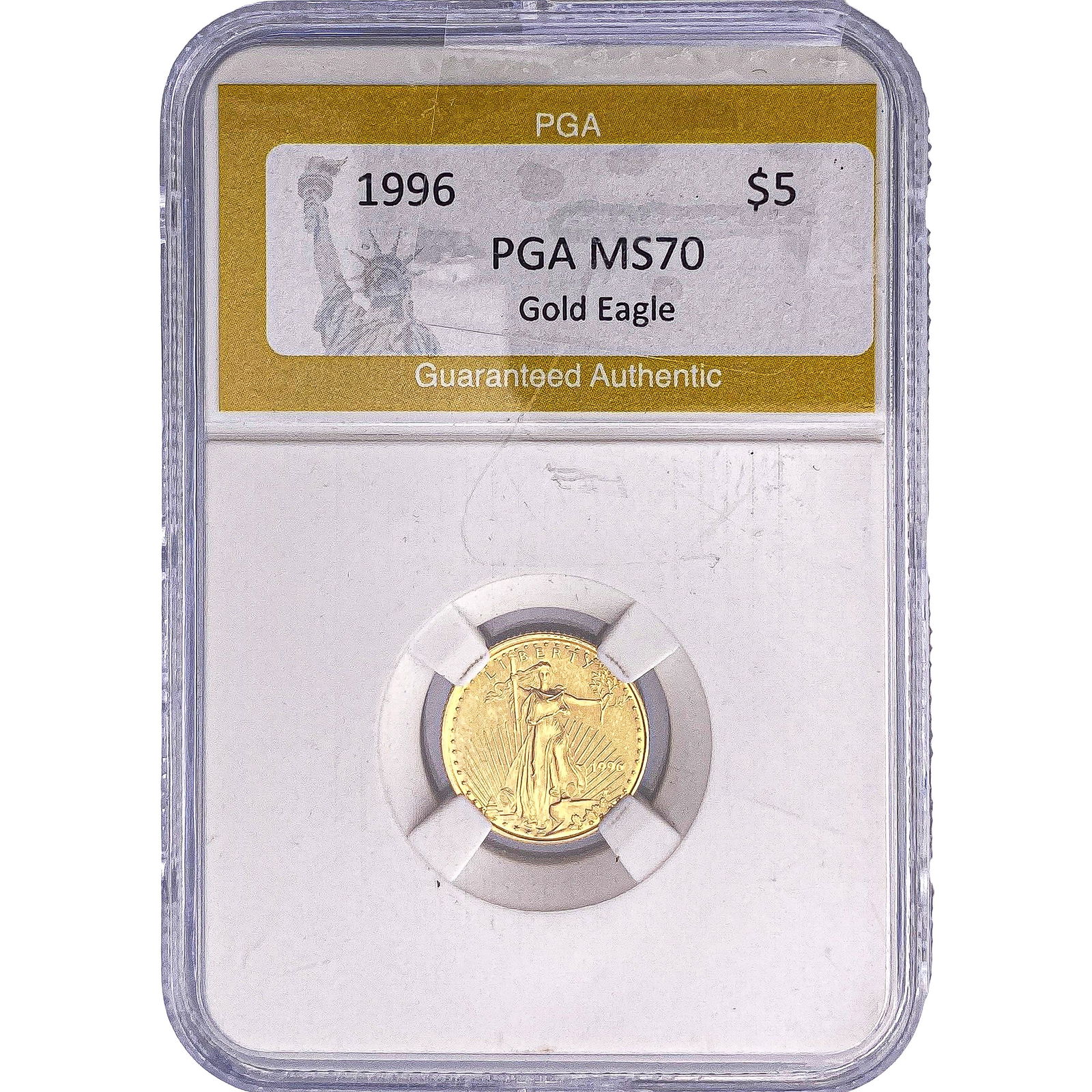 1996 1/10oz $5 Gold Eagle PGA MS70: 1996 1/10oz $5 Gold Eagle PGA MS70