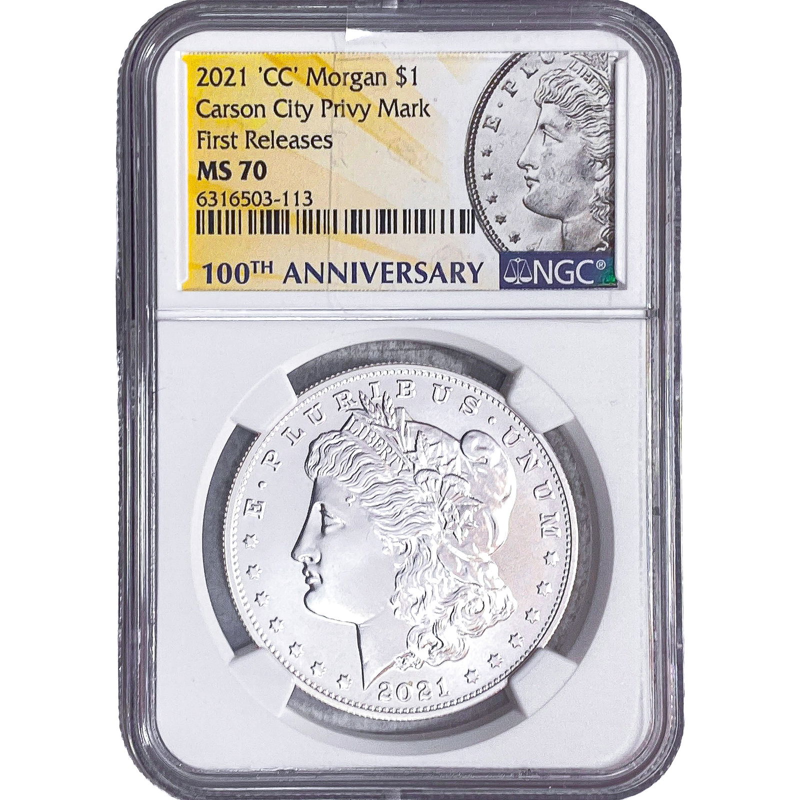2021-'CC' Privy Morgan Silver Dollar NGC MS70: 2021-'CC' Privy Morgan Silver Dollar NGC MS70