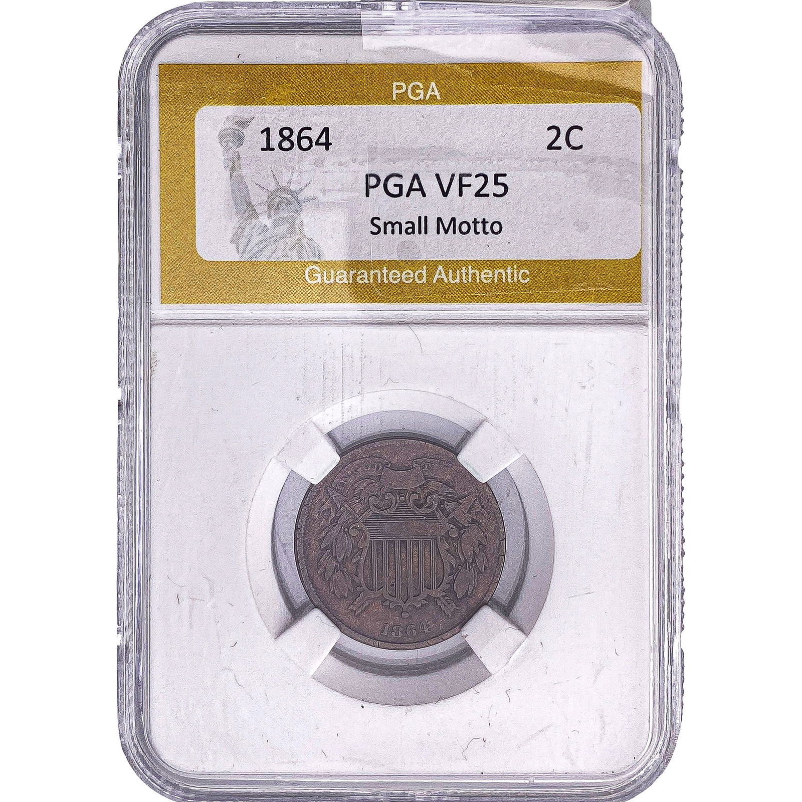 1864 Two Cent Piece PGA VF25 Small Motto (1 of 2)