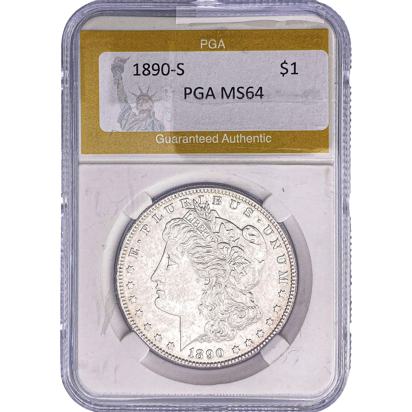 1890-S Morgan Silver Dollar PGA MS64: 1890-S Morgan Silver Dollar PGA MS64