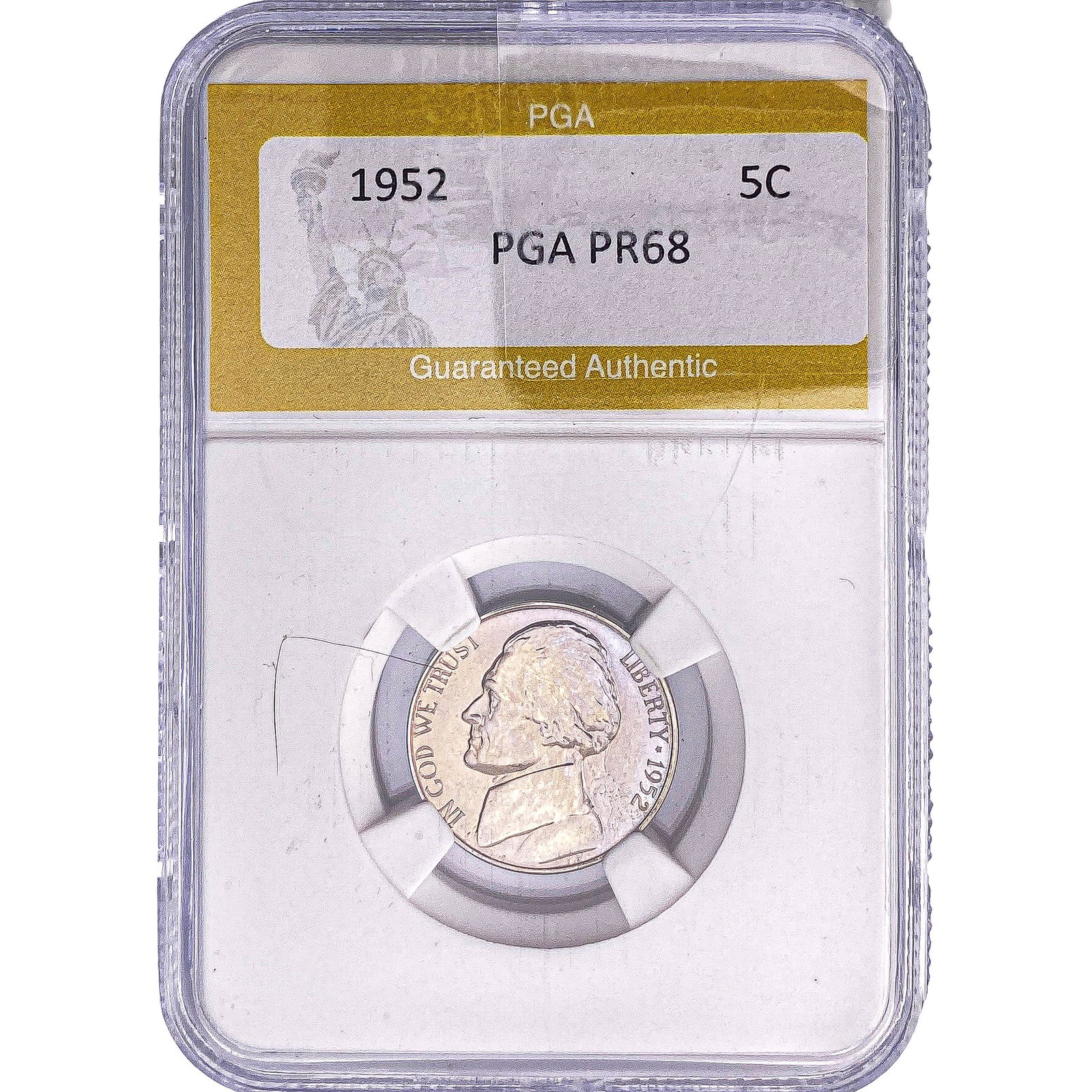 1952 Jefferson Nickel PGA PR68: 1952 Jefferson Nickel PGA PR68