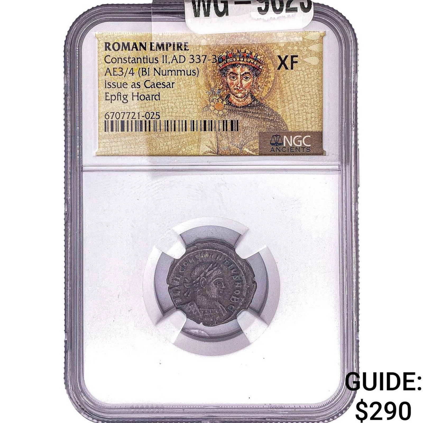 Roman Empire Constantine II 337-340 AD Bi Nummus NGC XF: Roman Empire Constantine II 337-340 AD Bi Nummus NGC XF