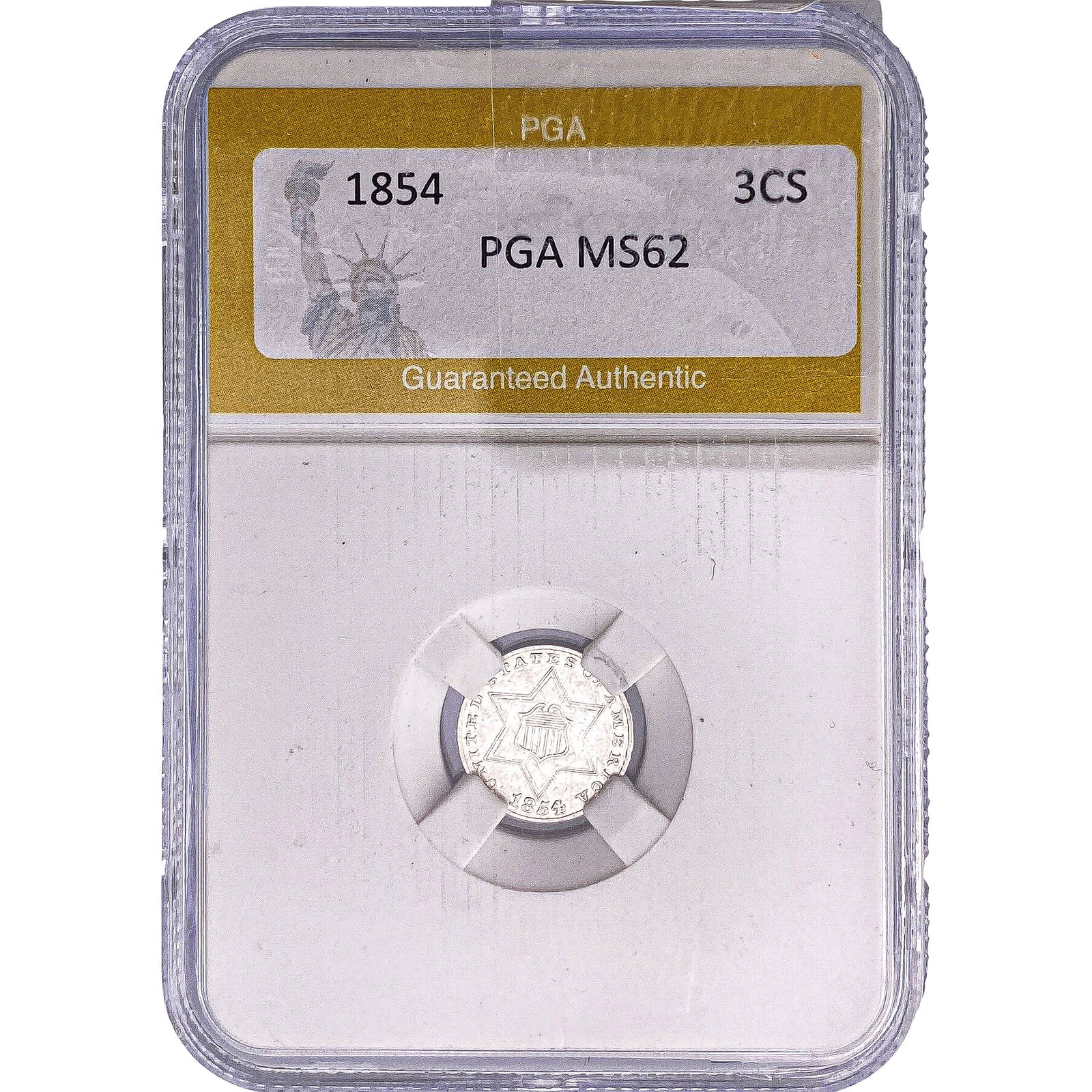 1854 Silver Three Cent PGA MS62: 1854 Silver Three Cent PGA MS62