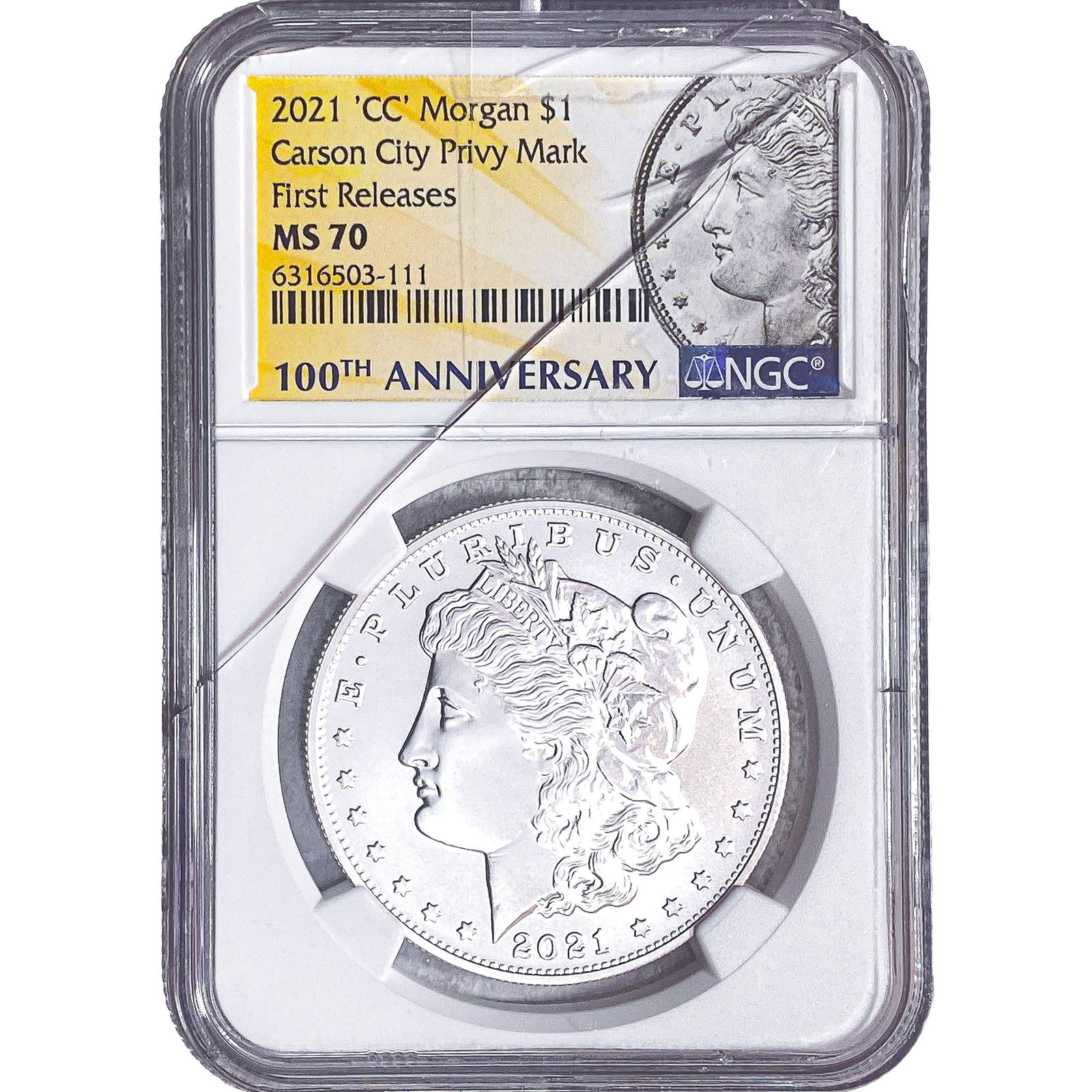 2021-'CC' Privy Morgan Silver Dollar NGC MS70: 2021-'CC' Privy Morgan Silver Dollar NGC MS70