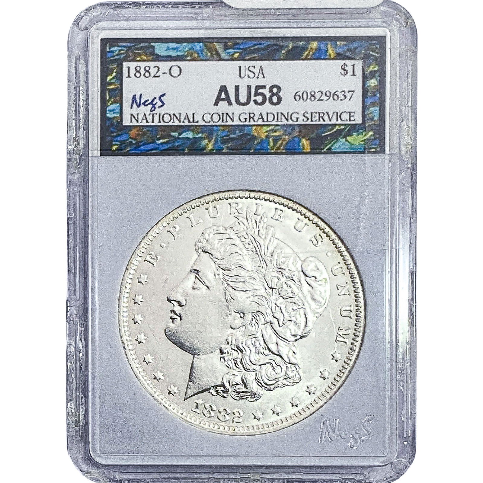 1882-O Morgan Silver Dollar NCGS AU58: 1882-O Morgan Silver Dollar NCGS AU58