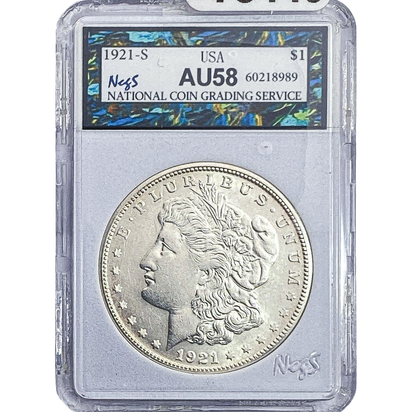 1921-S Morgan Silver Dollar NCGS AU58 (1 of 2)