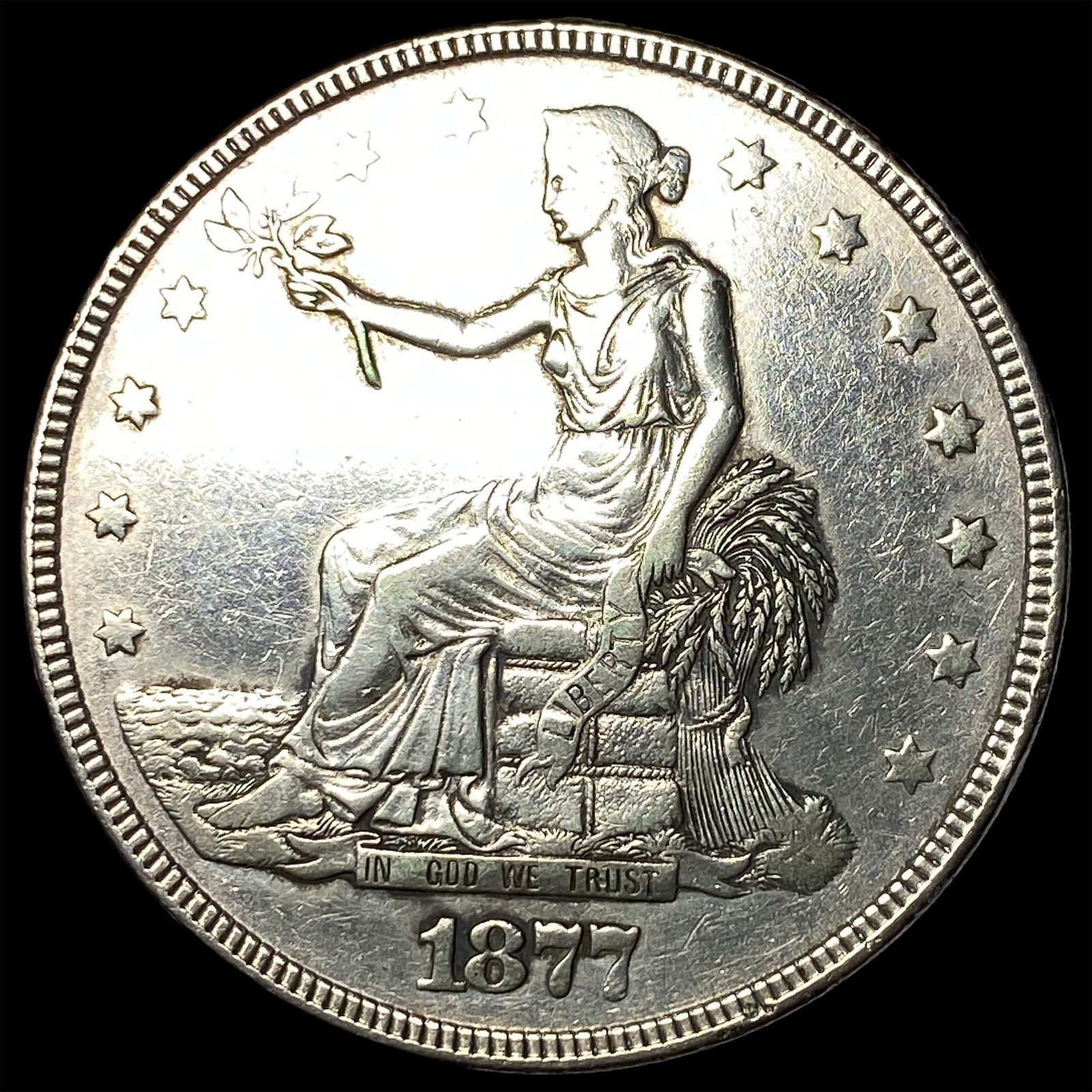 1877 Silver Trade Dollar CLOSELY UNCIRCULATED: 1877 Silver Trade Dollar CLOSELY UNCIRCULATED