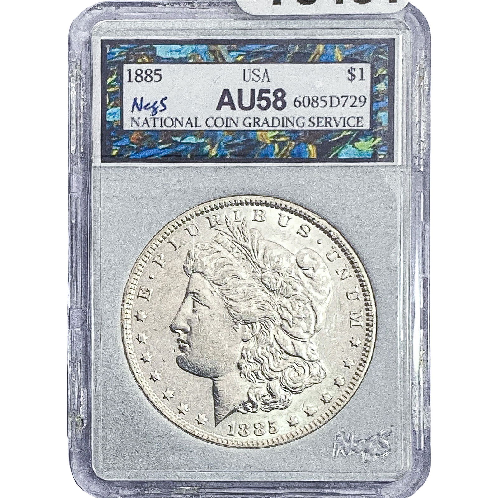 1885 Morgan Silver Dollar NCGS AU58 (1 of 2)