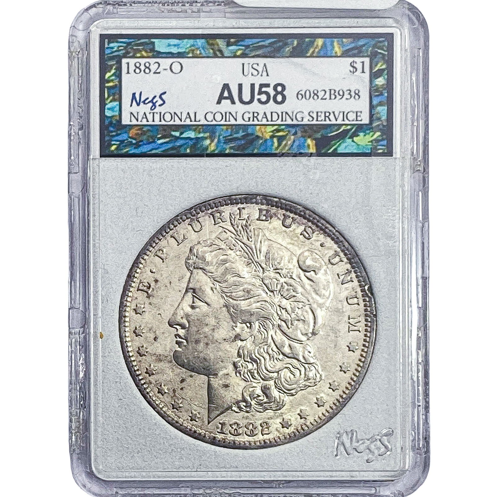 1882-O Morgan Silver Dollar NCGS AU58 (1 of 2)