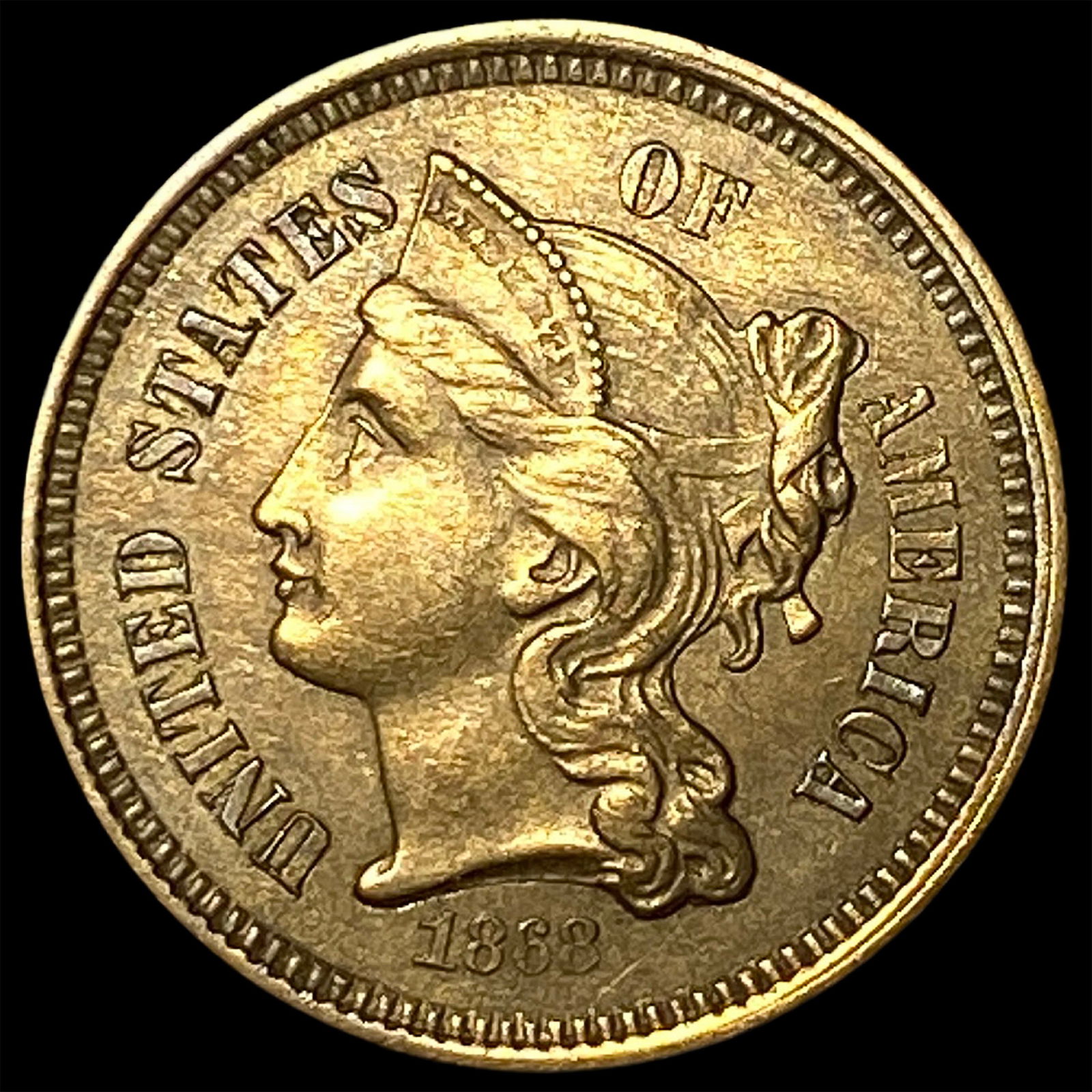 1868 Nickel Three-Cent Piece CLOSELY UNCIRCULATED (1 of 2)