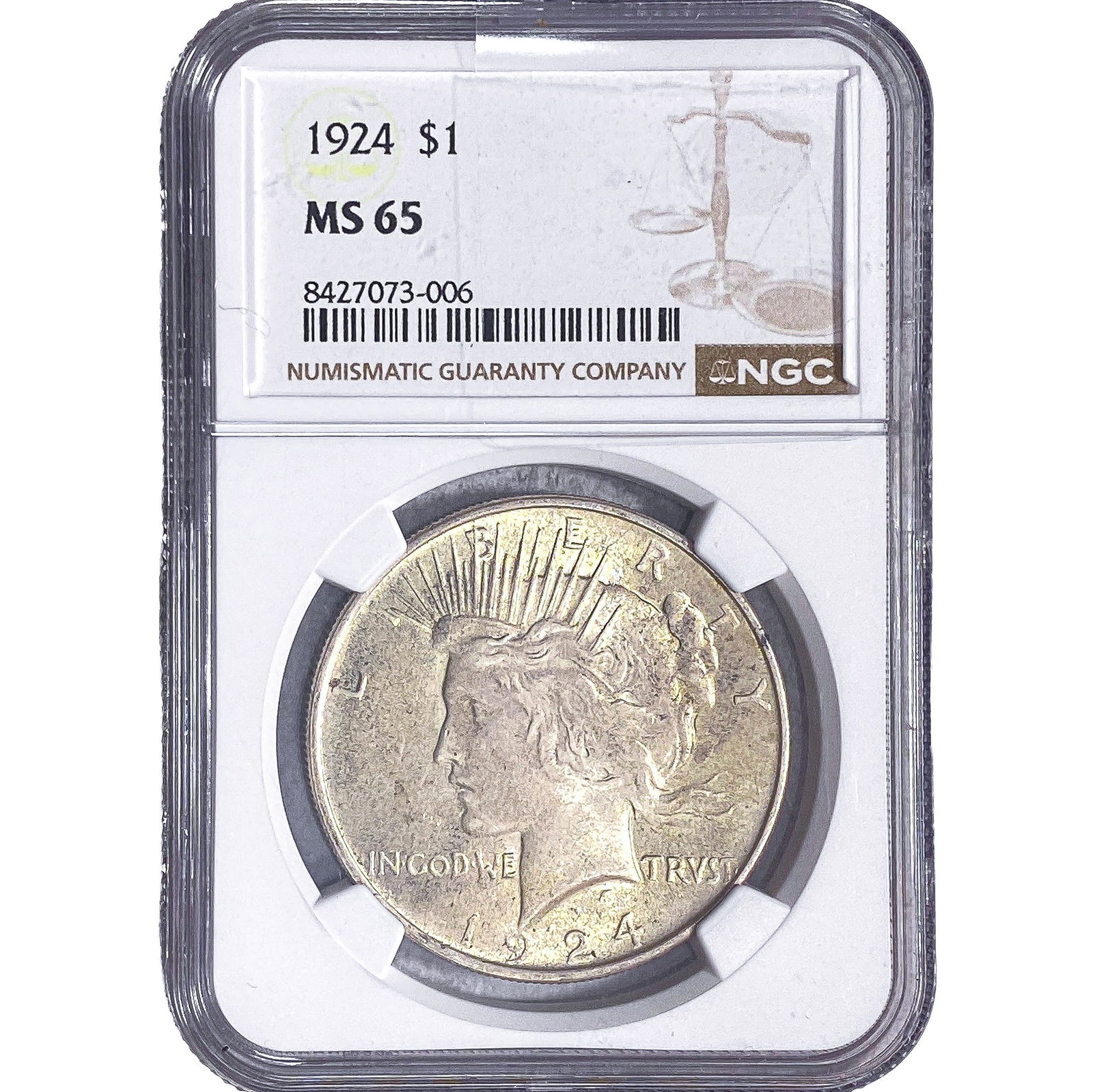 1924 Silver Peace Dollar NGC MS65 (1 of 2)